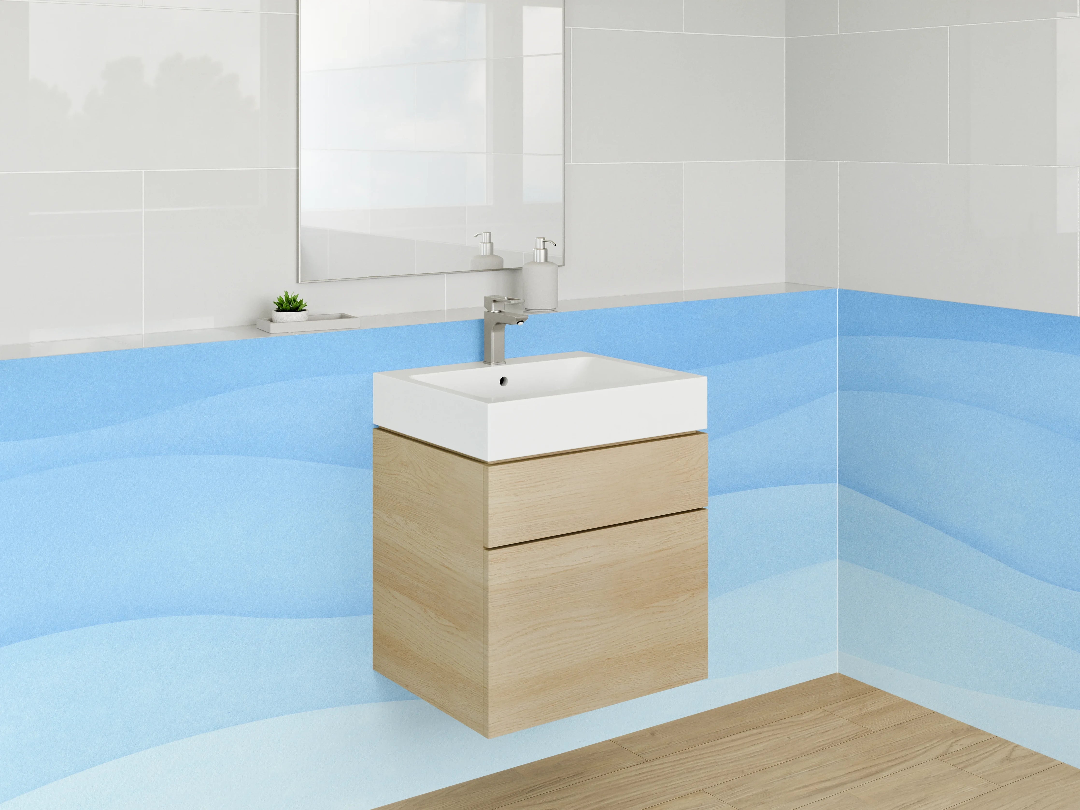 Waschbecken-Rückwand - Graue Akzente für moderne Waschrückwände