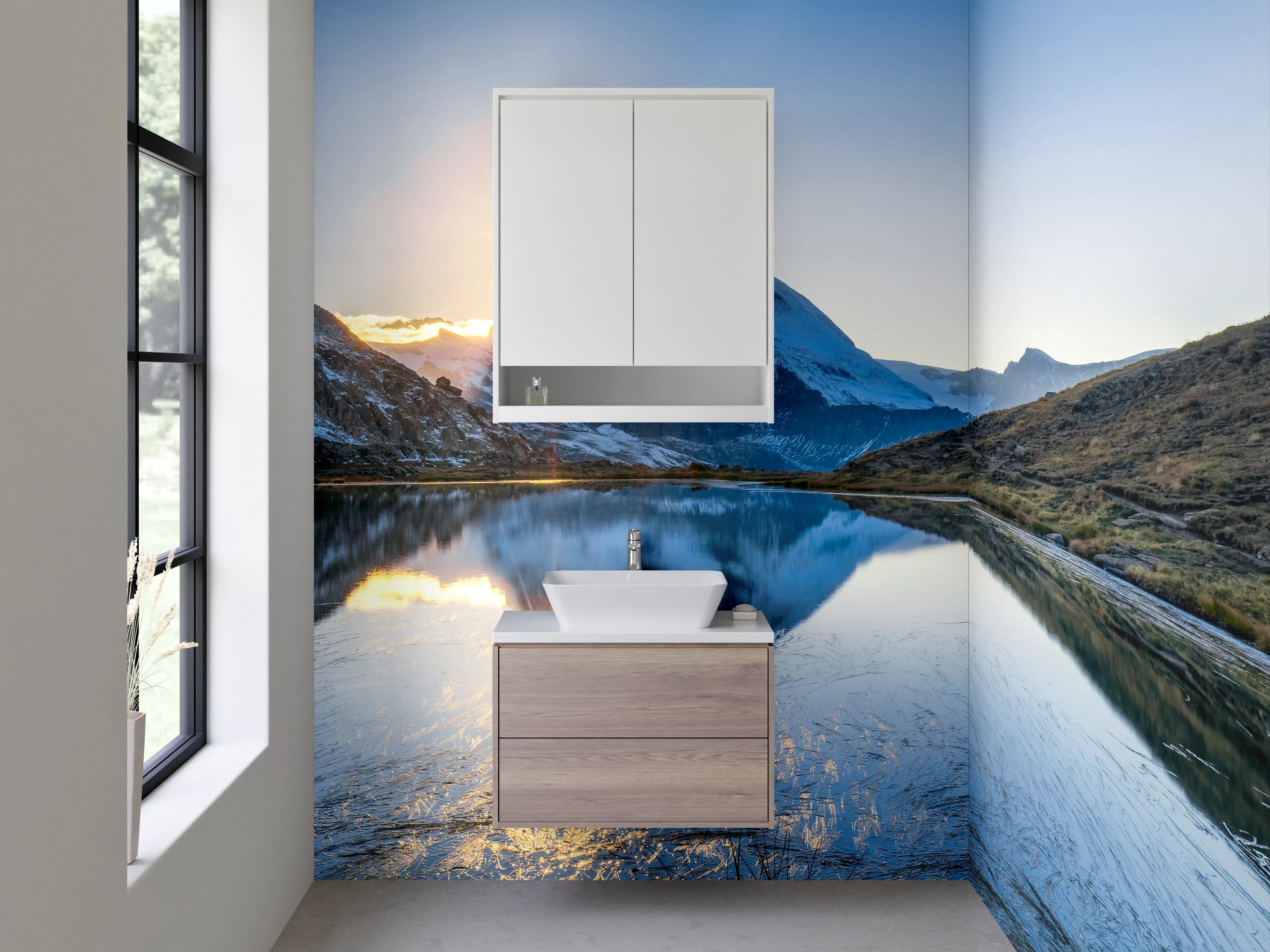 Waschbecken-Rückwand - Graue Akzente für moderne Waschrückwand