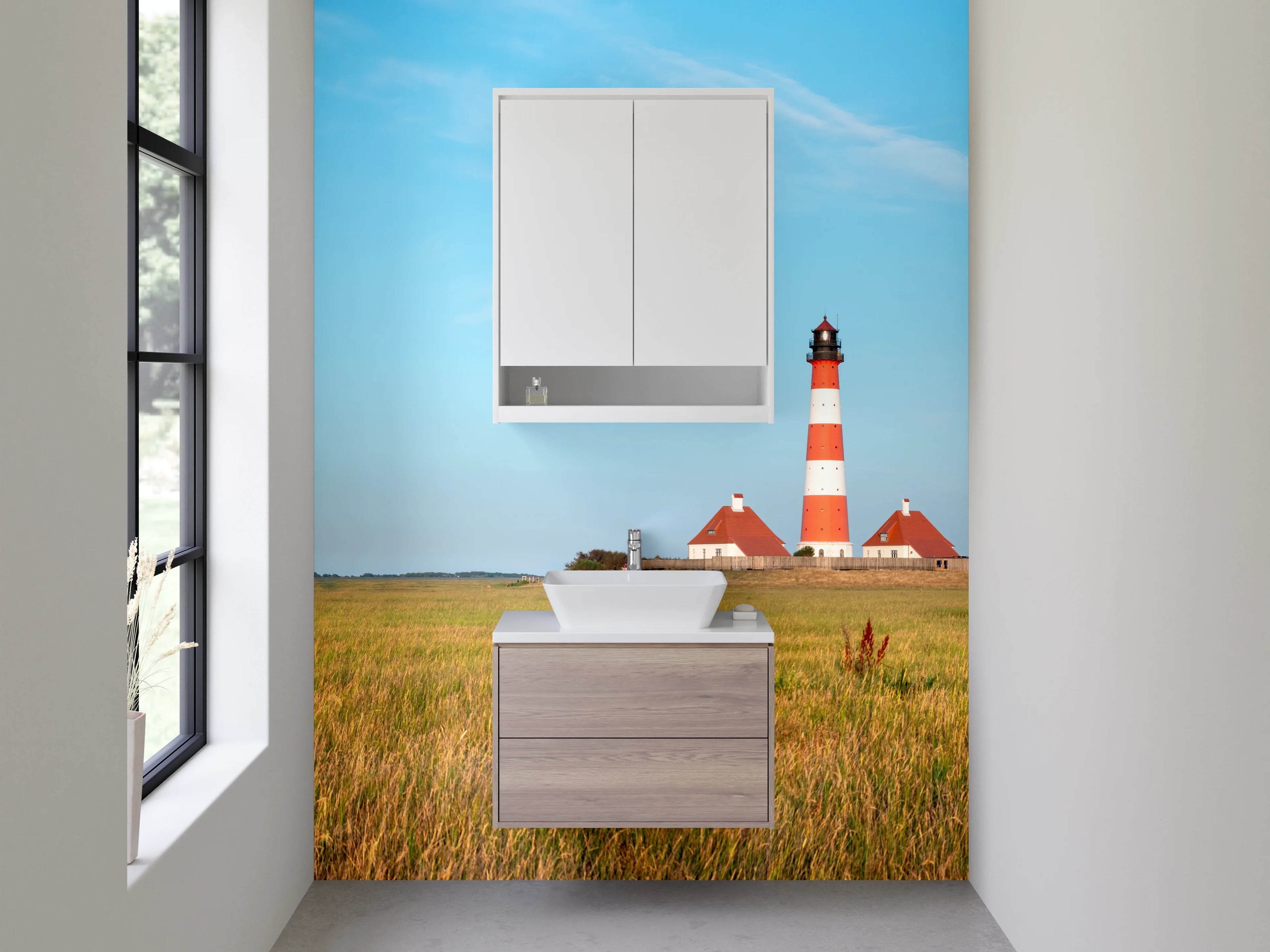 Waschbecken-Rückwand - Graue Akzente für stylische Badezimmerrückwände