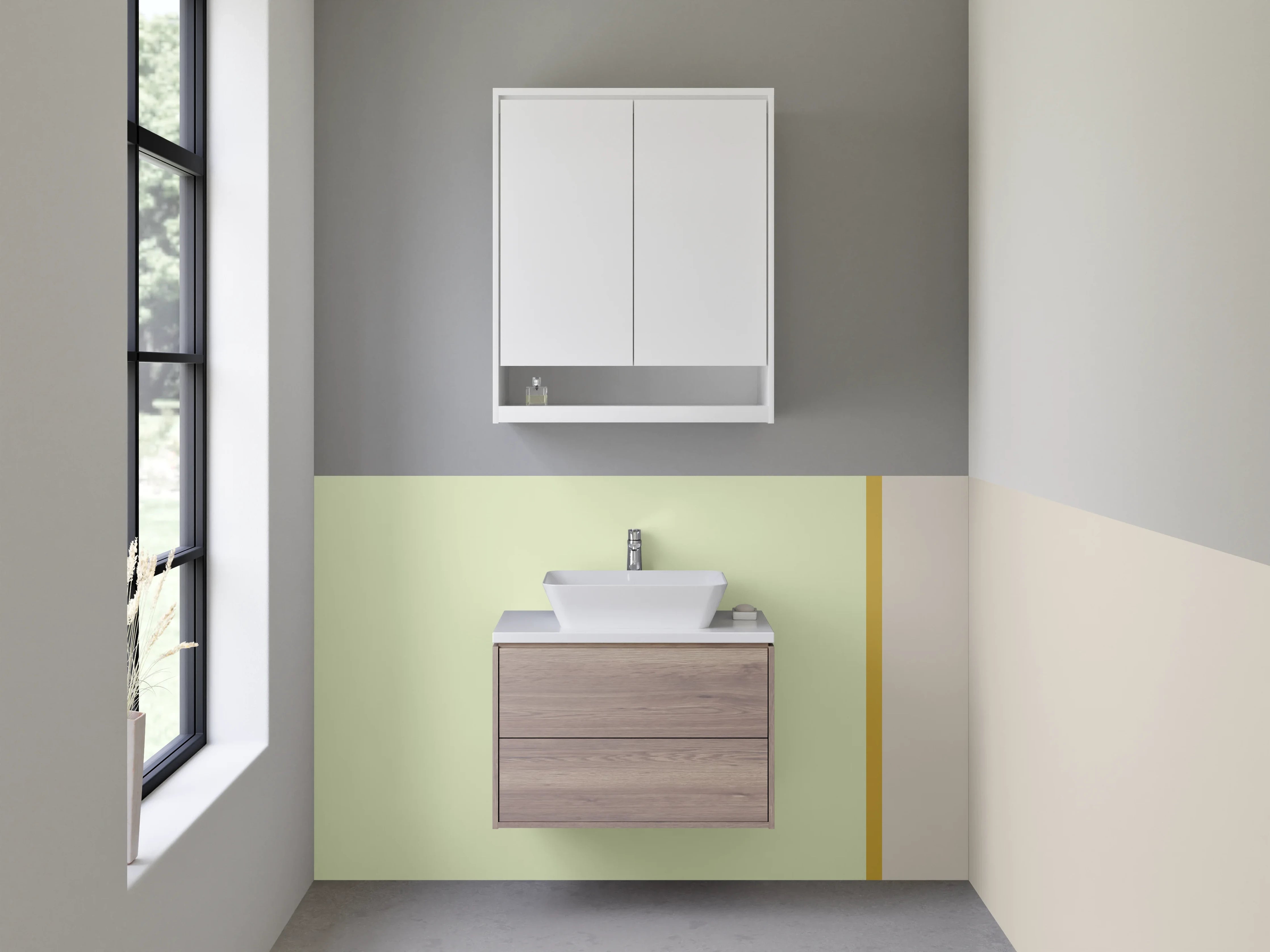 Waschbecken-Rückwand - Graue Akzente: Moderne Waschbeckerrückwand