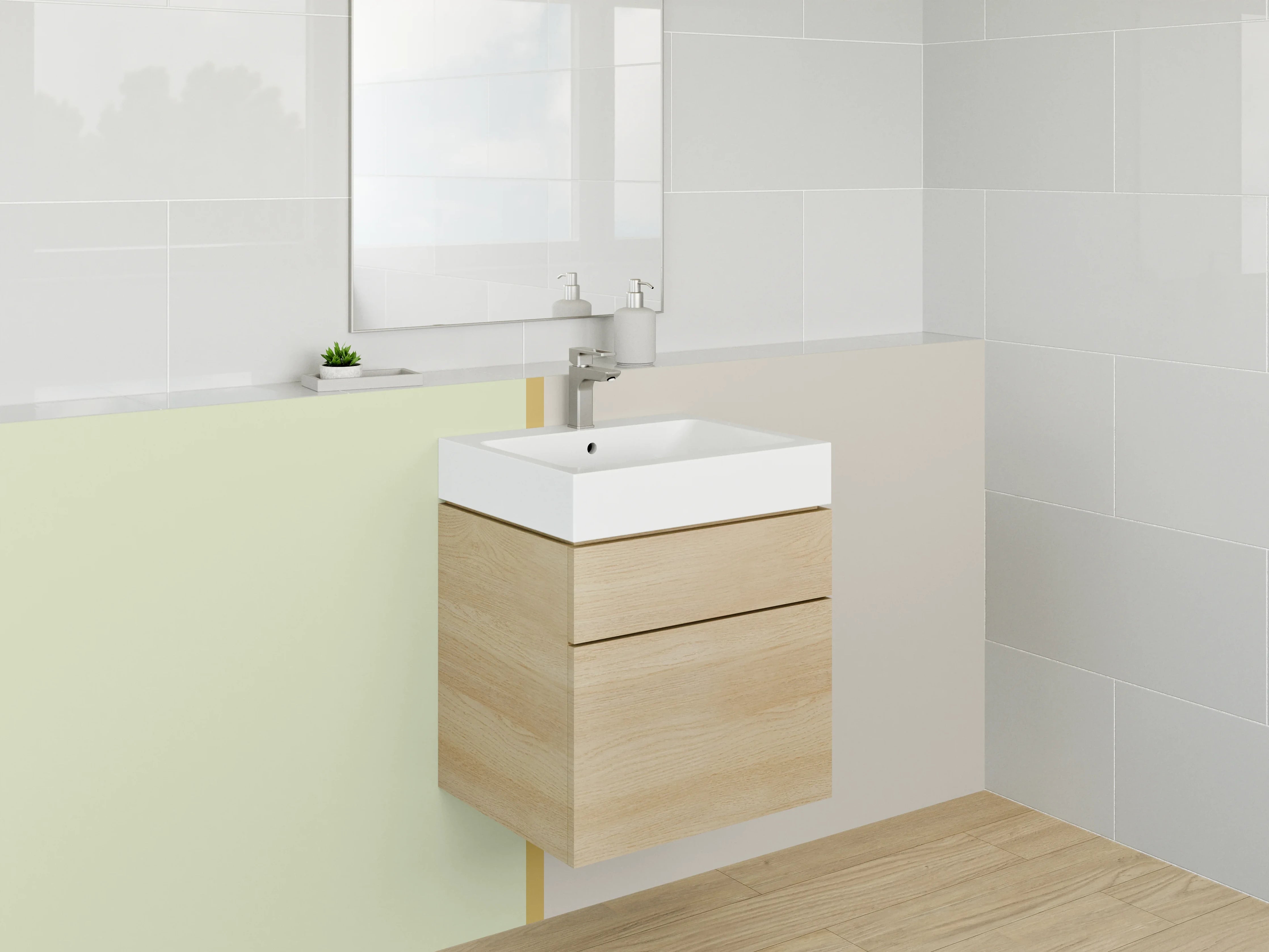 Waschbecken-Rückwand - Graue Akzente: Moderne Waschbeckerrückwand