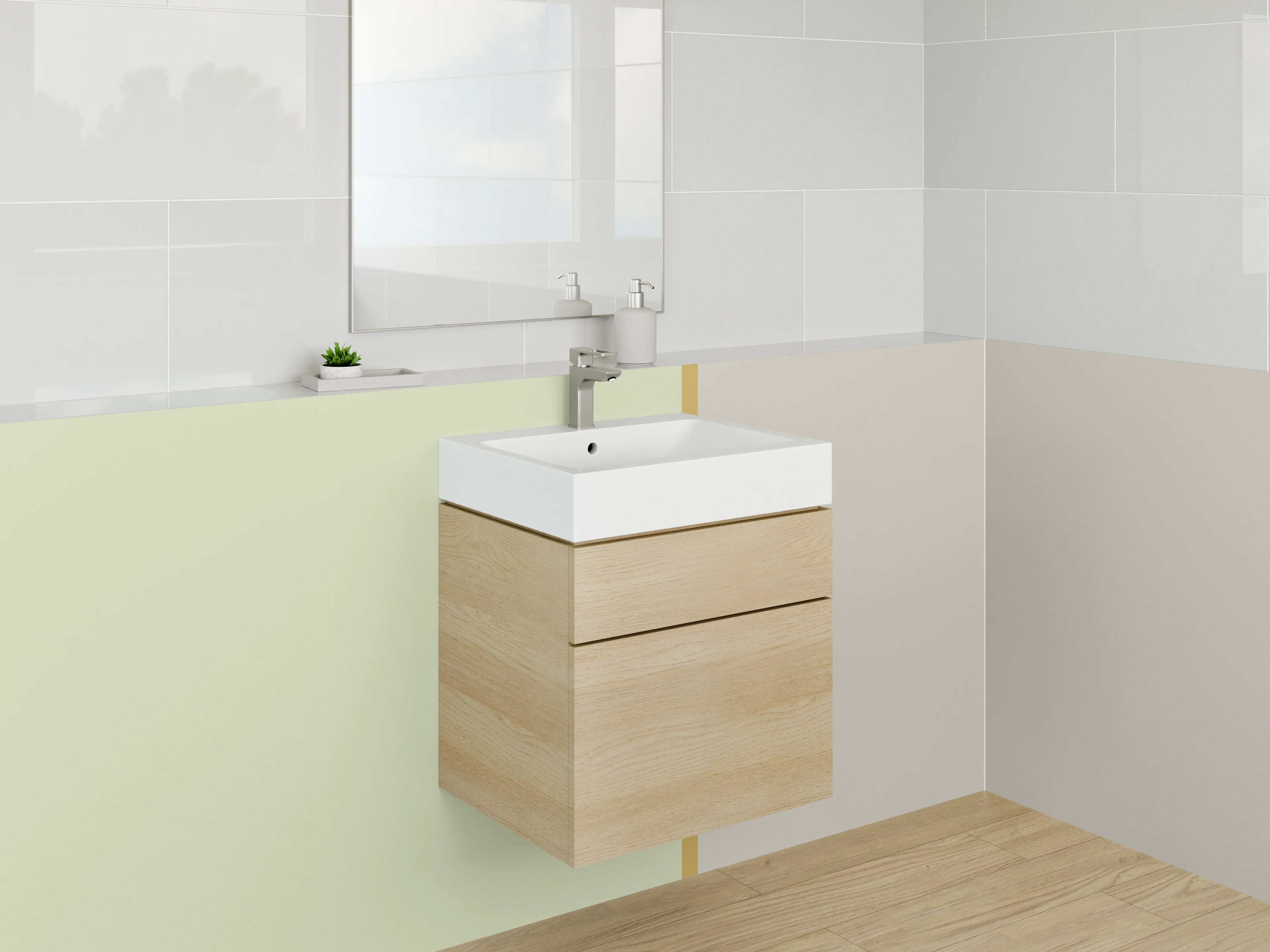Waschbecken-Rückwand - Graue Akzente: Moderne Waschbeckerrückwand
