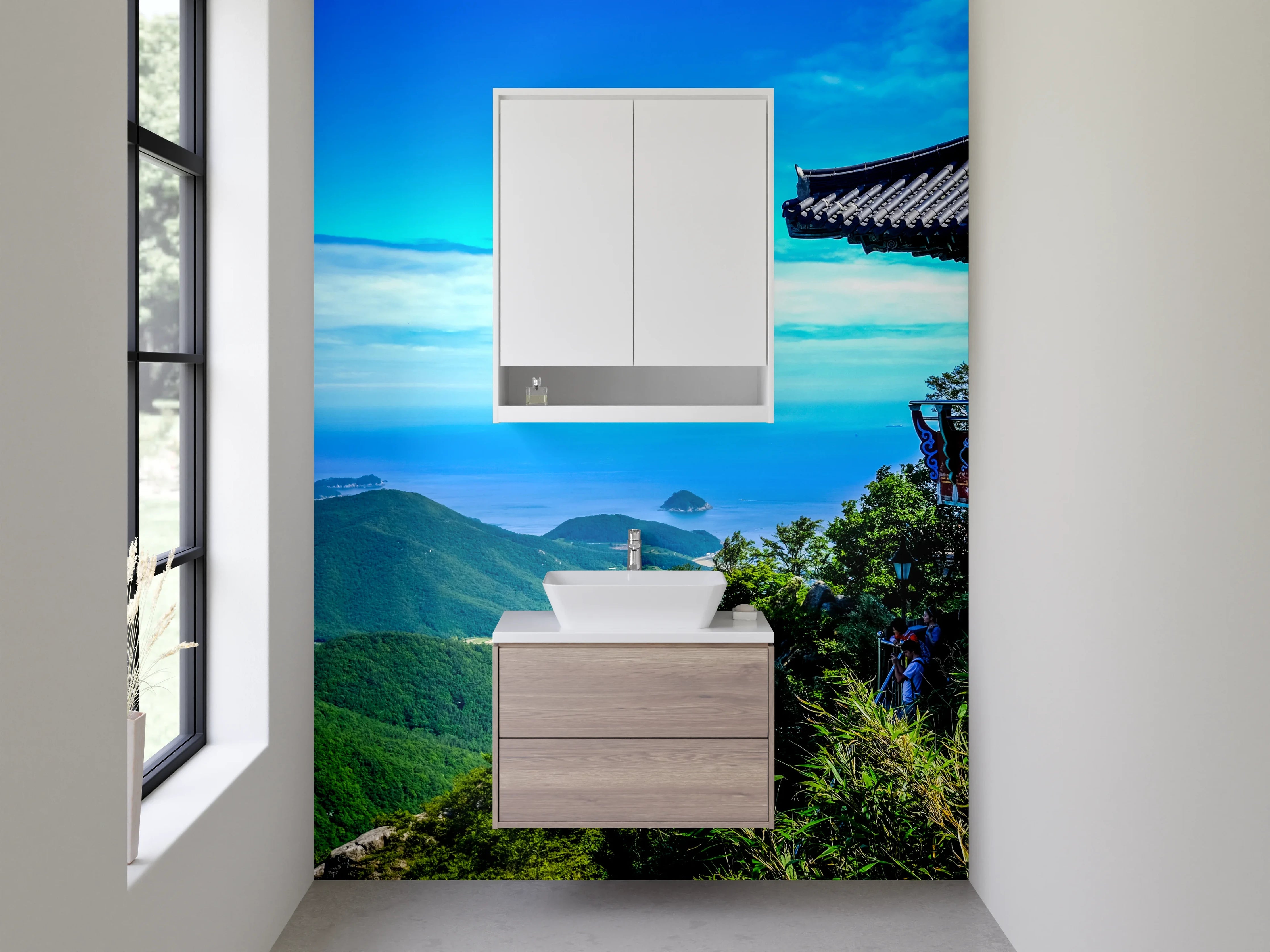 Waschbecken-Rückwand - Graue Akzente: Modernes Waschtisch-Design