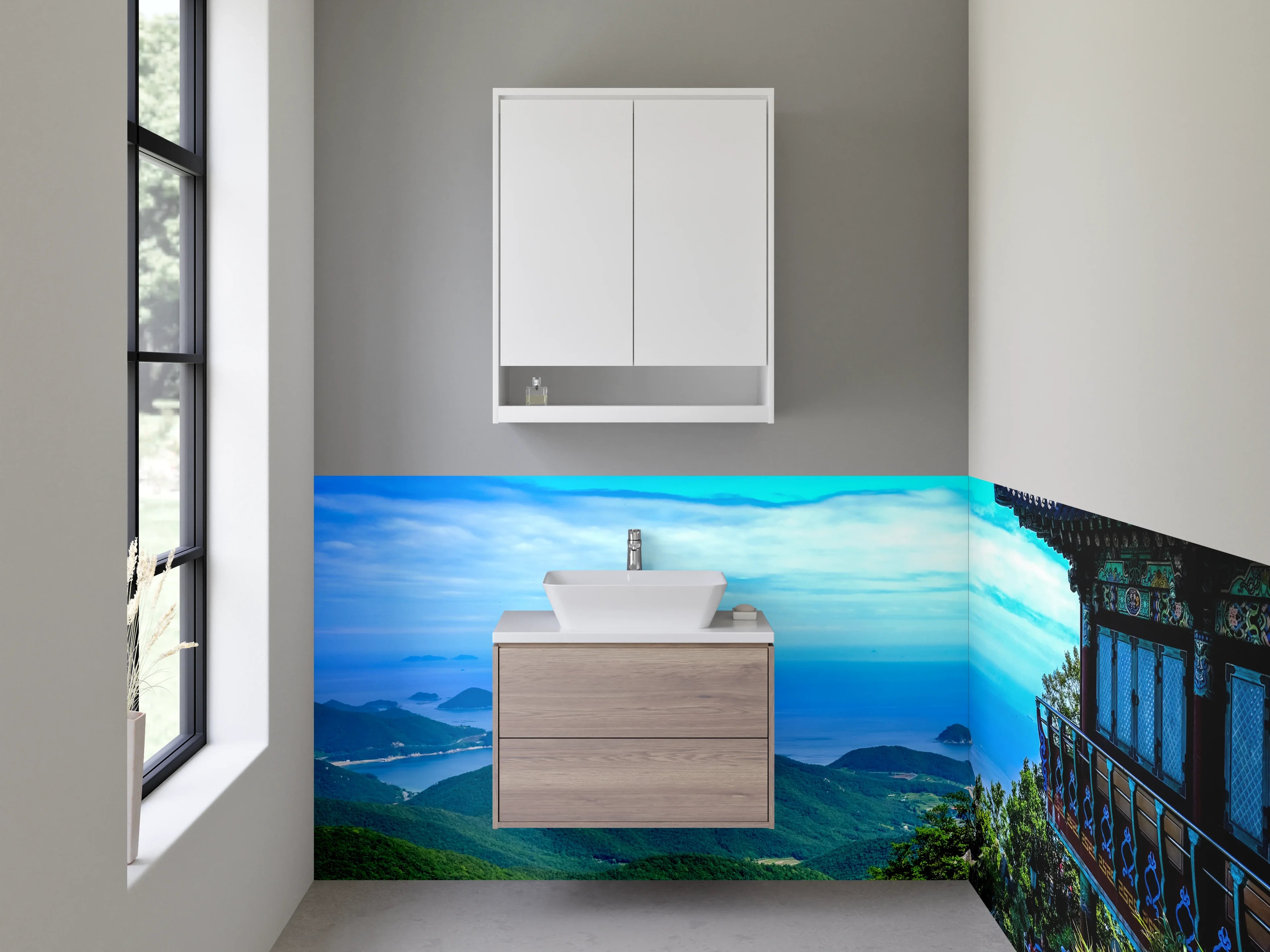 Waschbecken-Rückwand - Graue Akzente: Modernes Waschtisch-Design