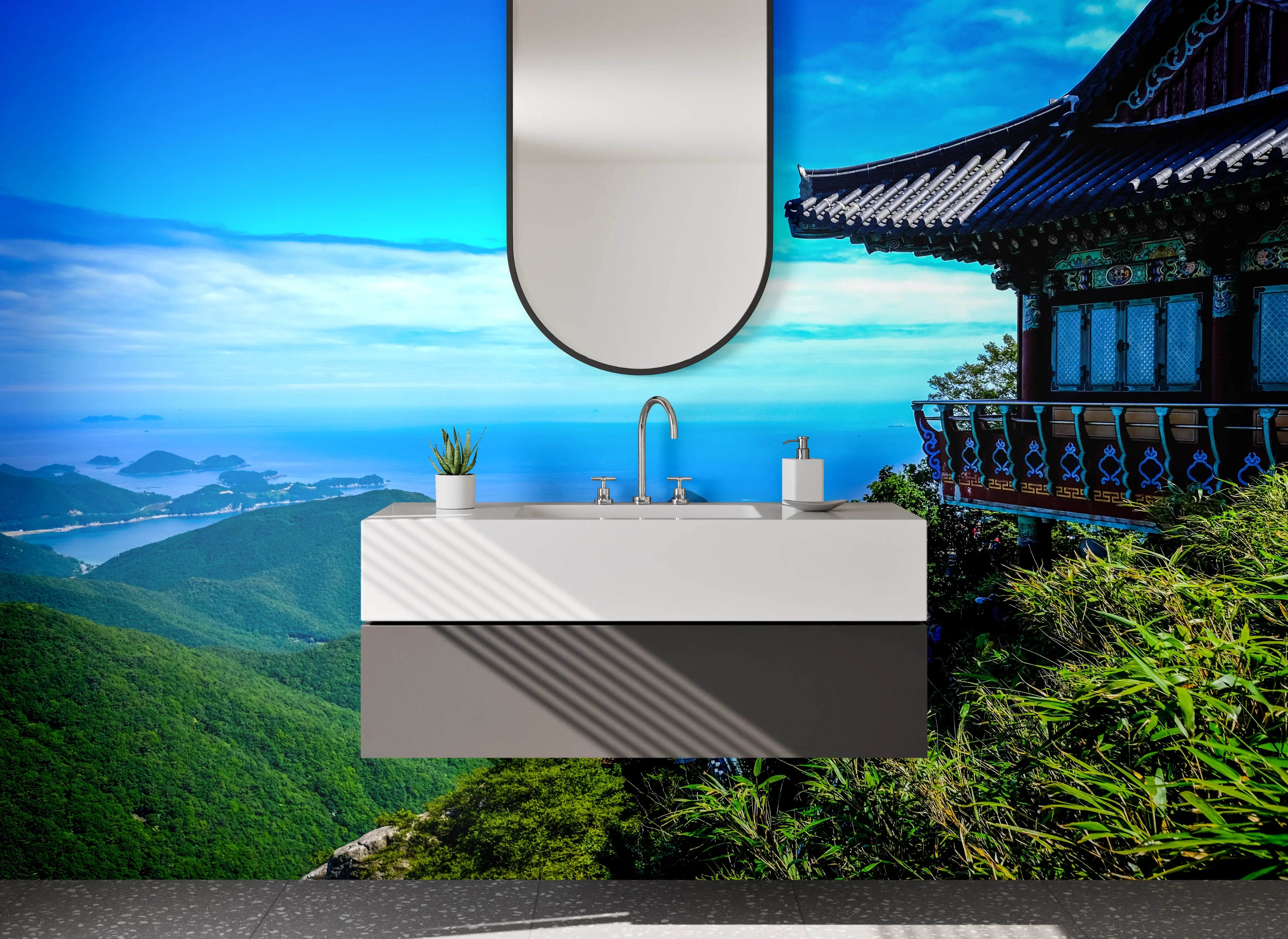 Waschbecken-Rückwand - Graue Akzente: Modernes Waschtisch-Design