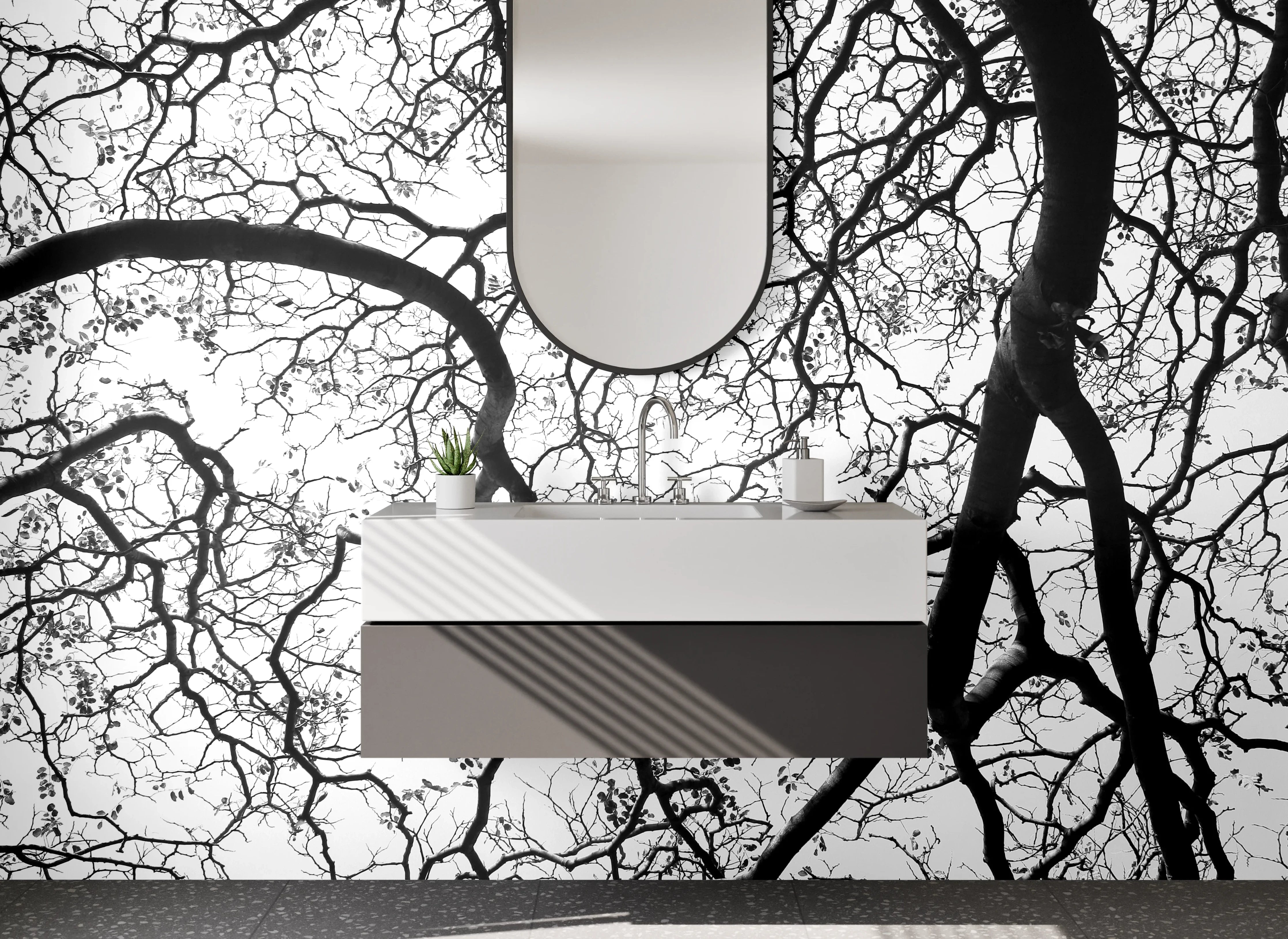 Waschbecken-Rückwand - Graue Bad-Wandpaneele für modernes Design
