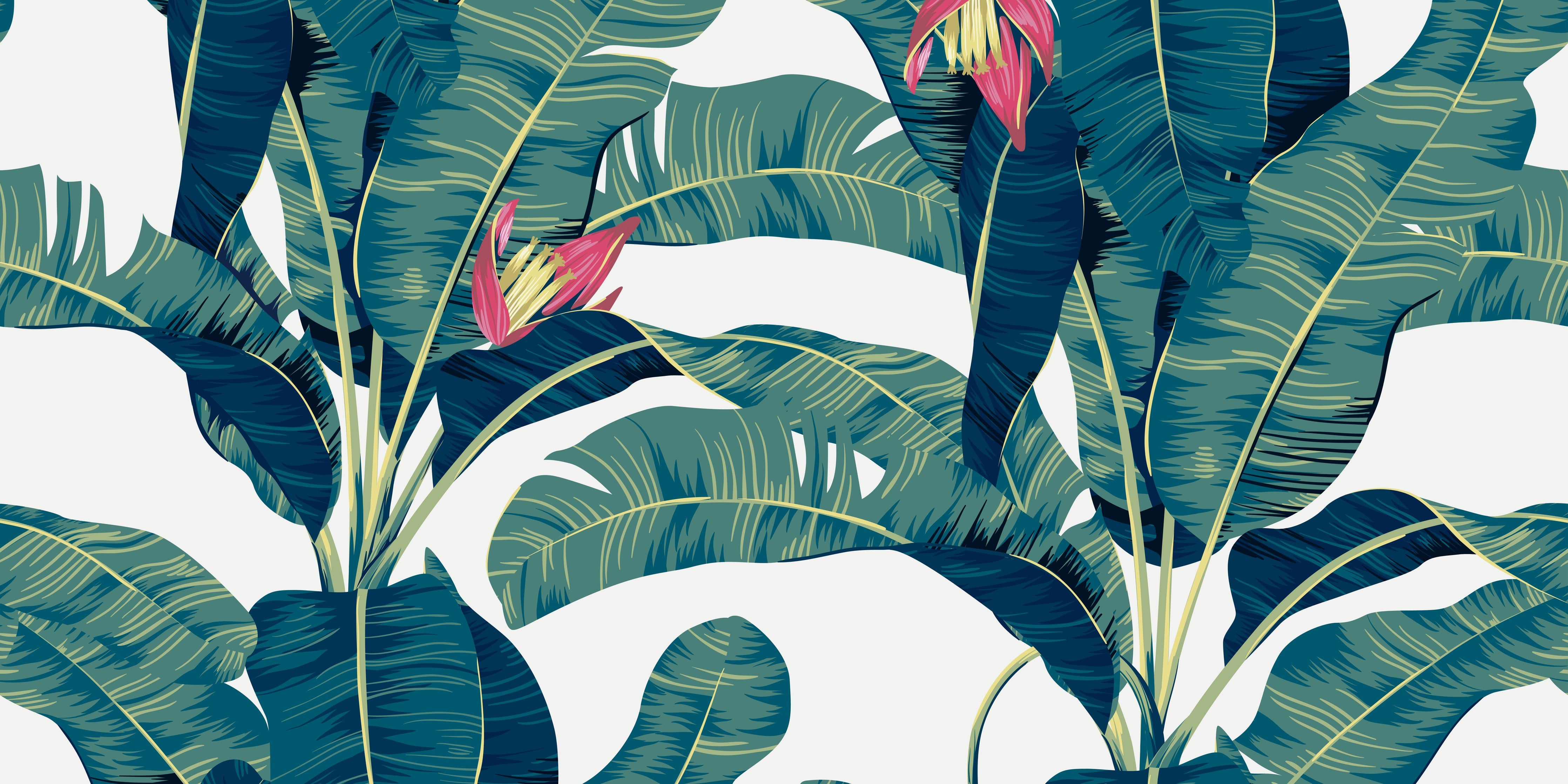Waschbecken-Rückwand-Graue Bananenblätter auf Weiß Illustration