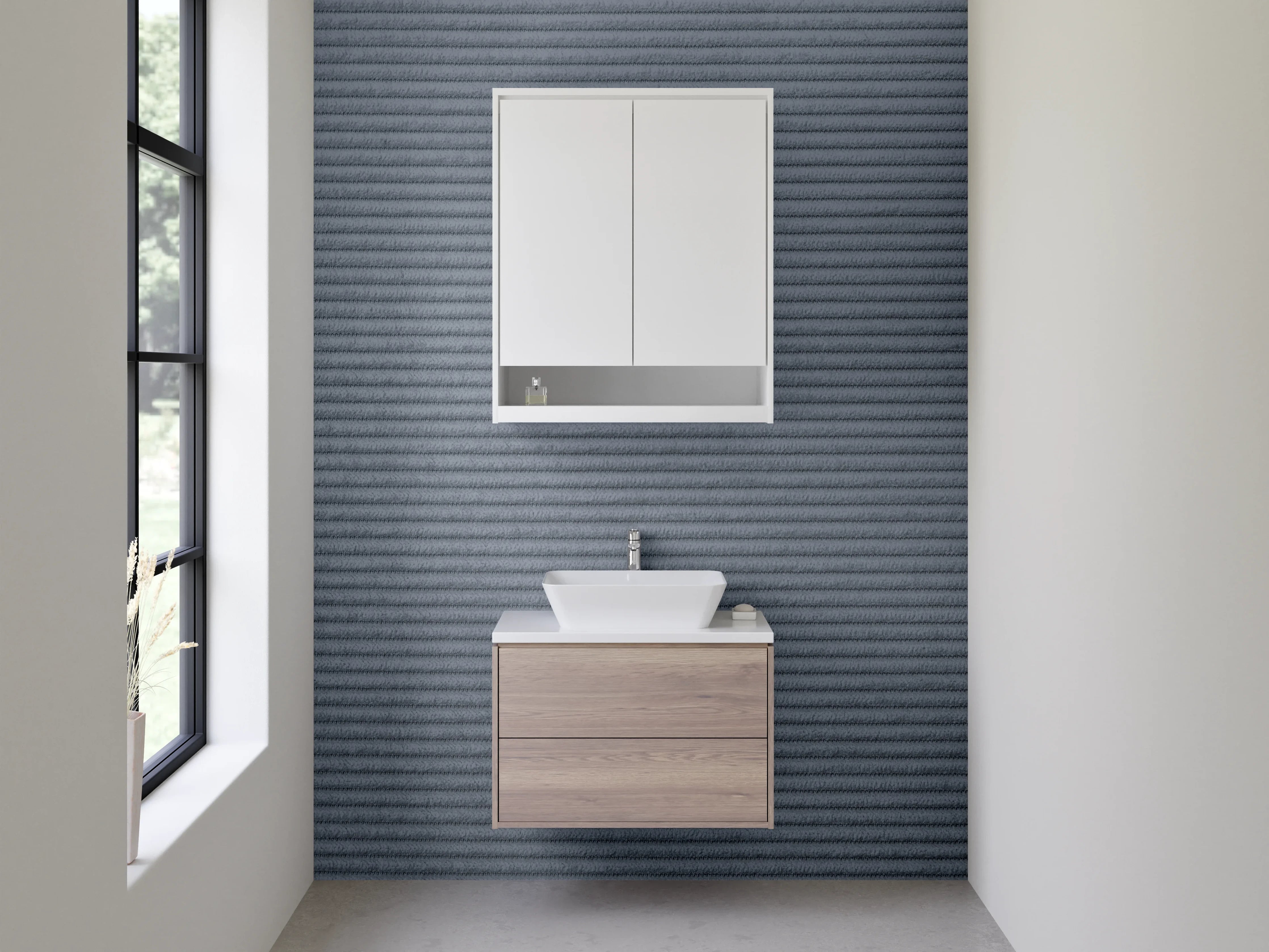 Waschbecken-Rückwand - Graue Feinstruktur Modern