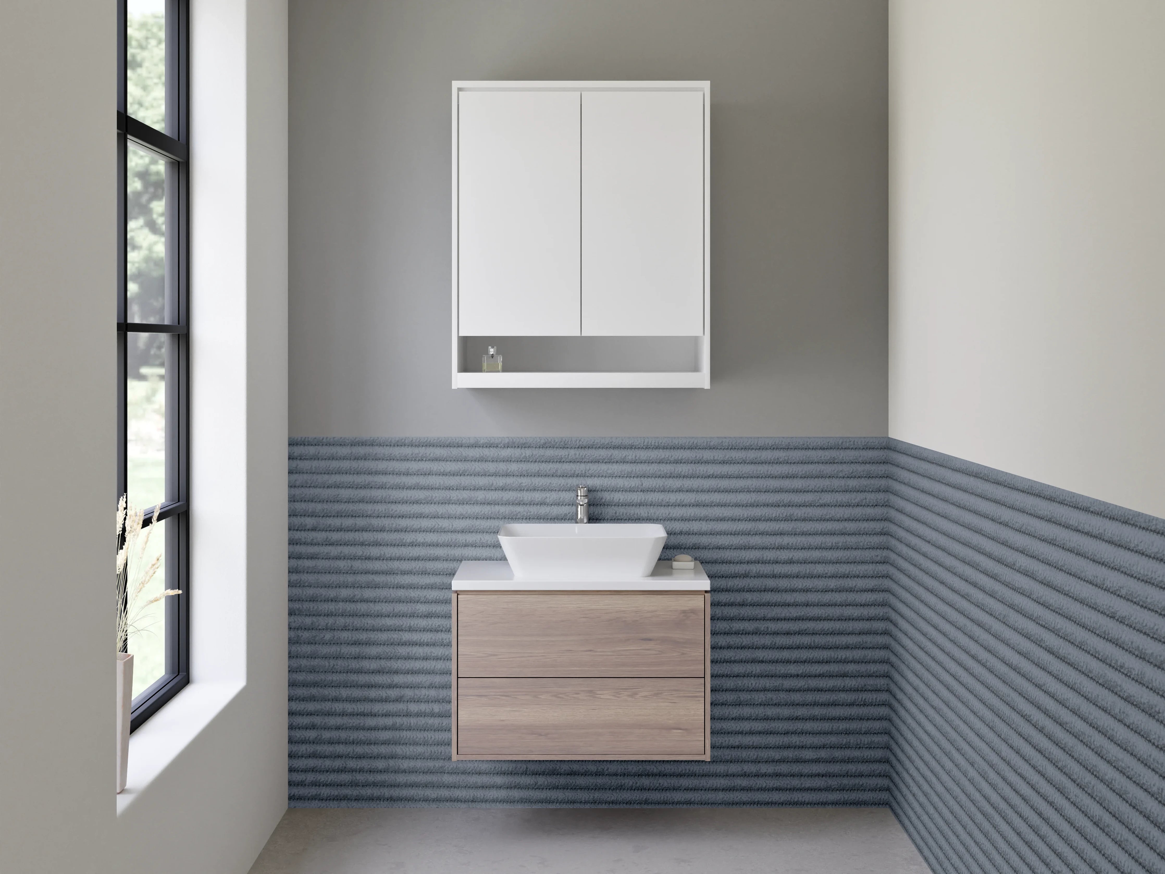 Waschbecken-Rückwand - Graue Feinstruktur Modern