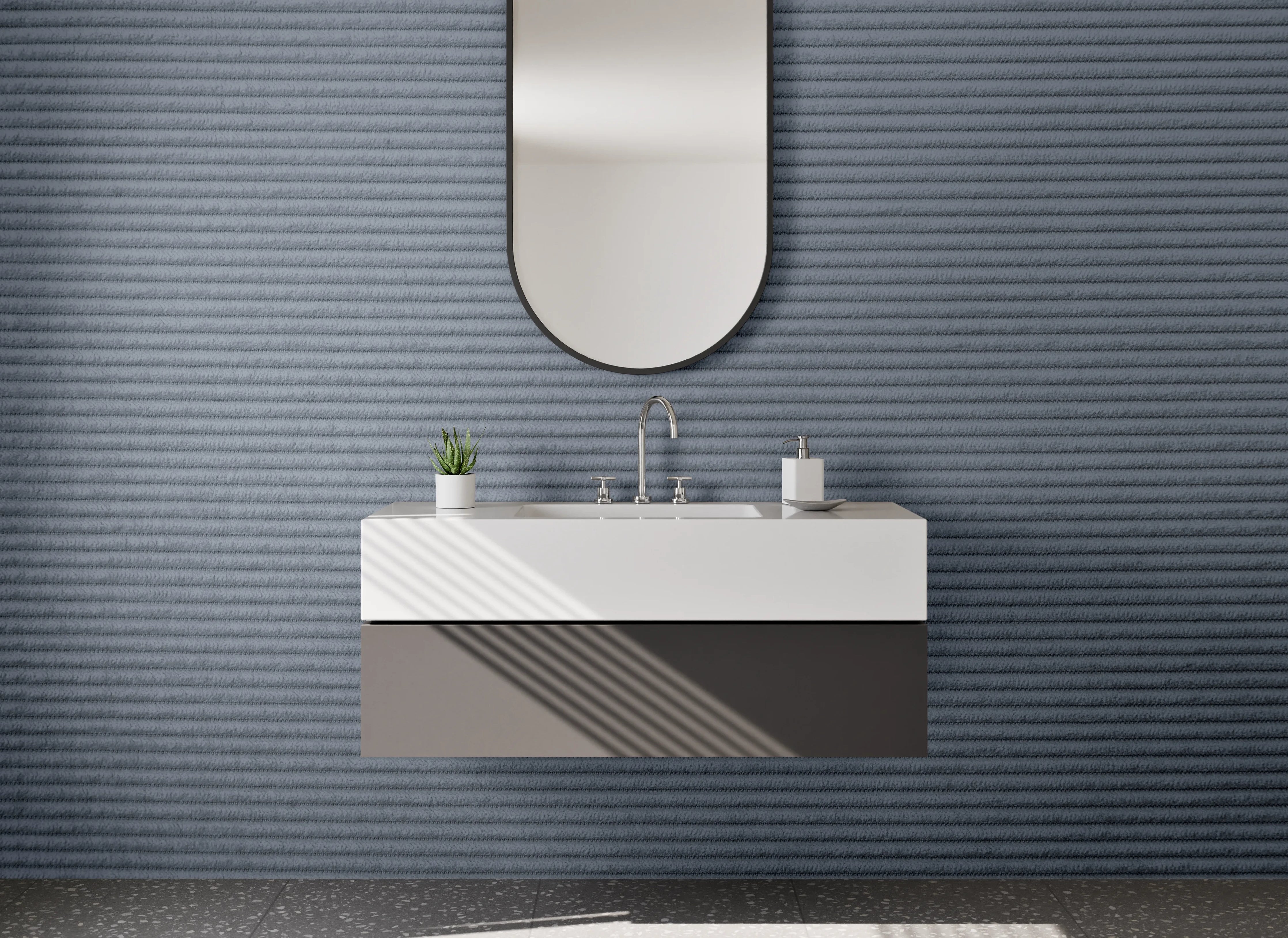 Waschbecken-Rückwand - Graue Feinstruktur Modern