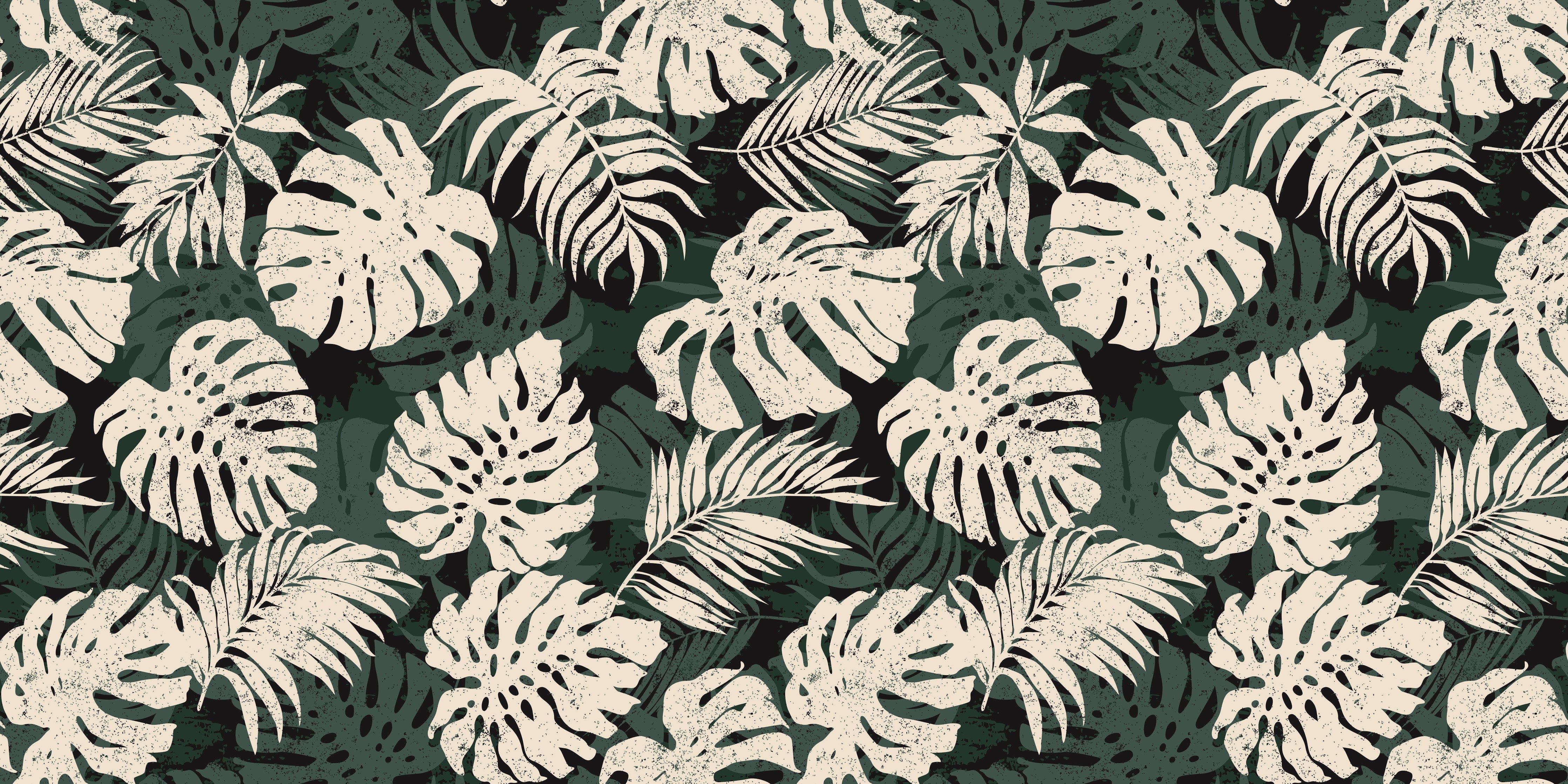 Waschbecken-Rückwand-Graue Monstera Silhouetten auf Weiß