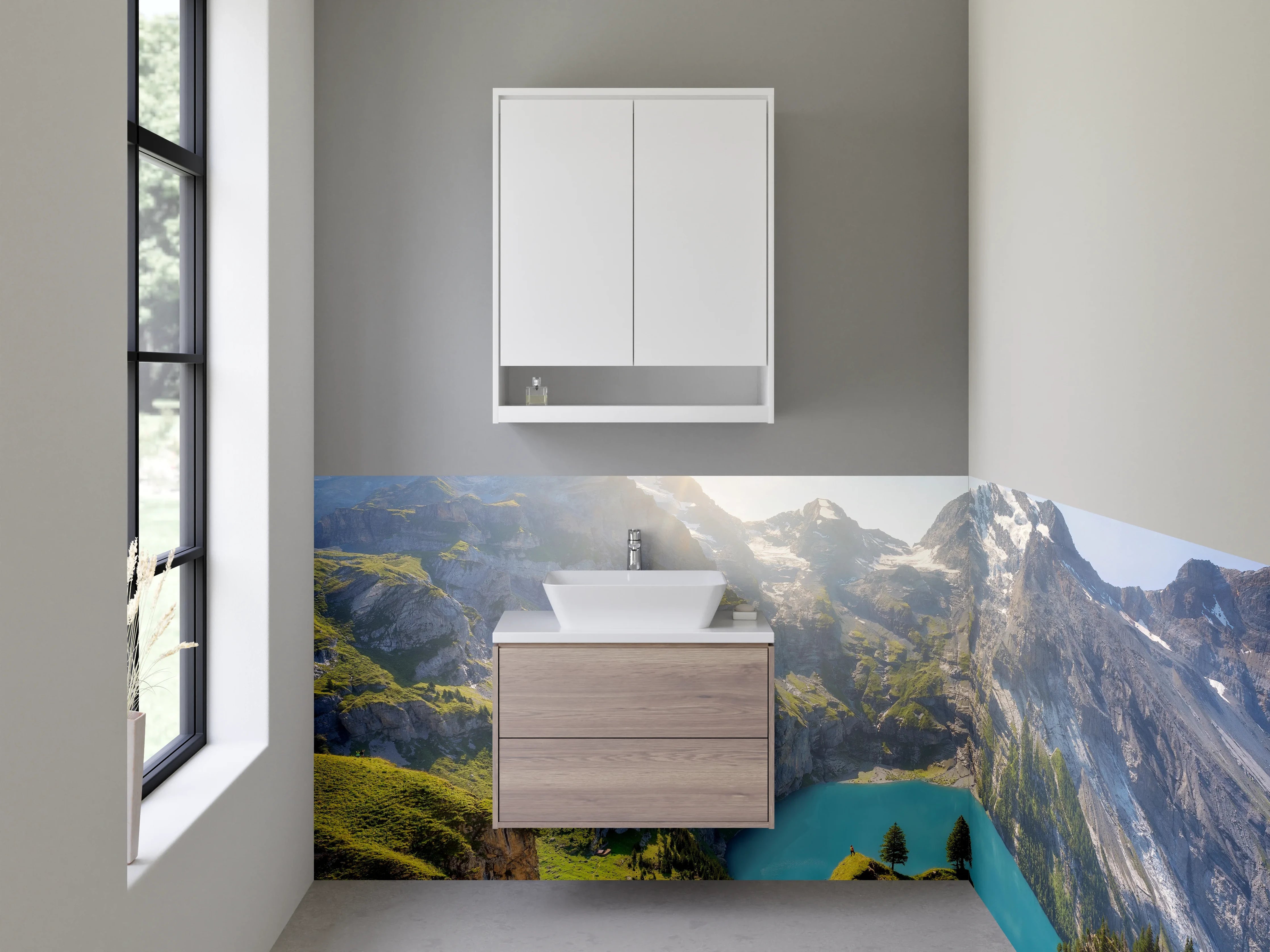 Waschbecken-Rückwand - Graue Waschrückwand für dein Badezimmer