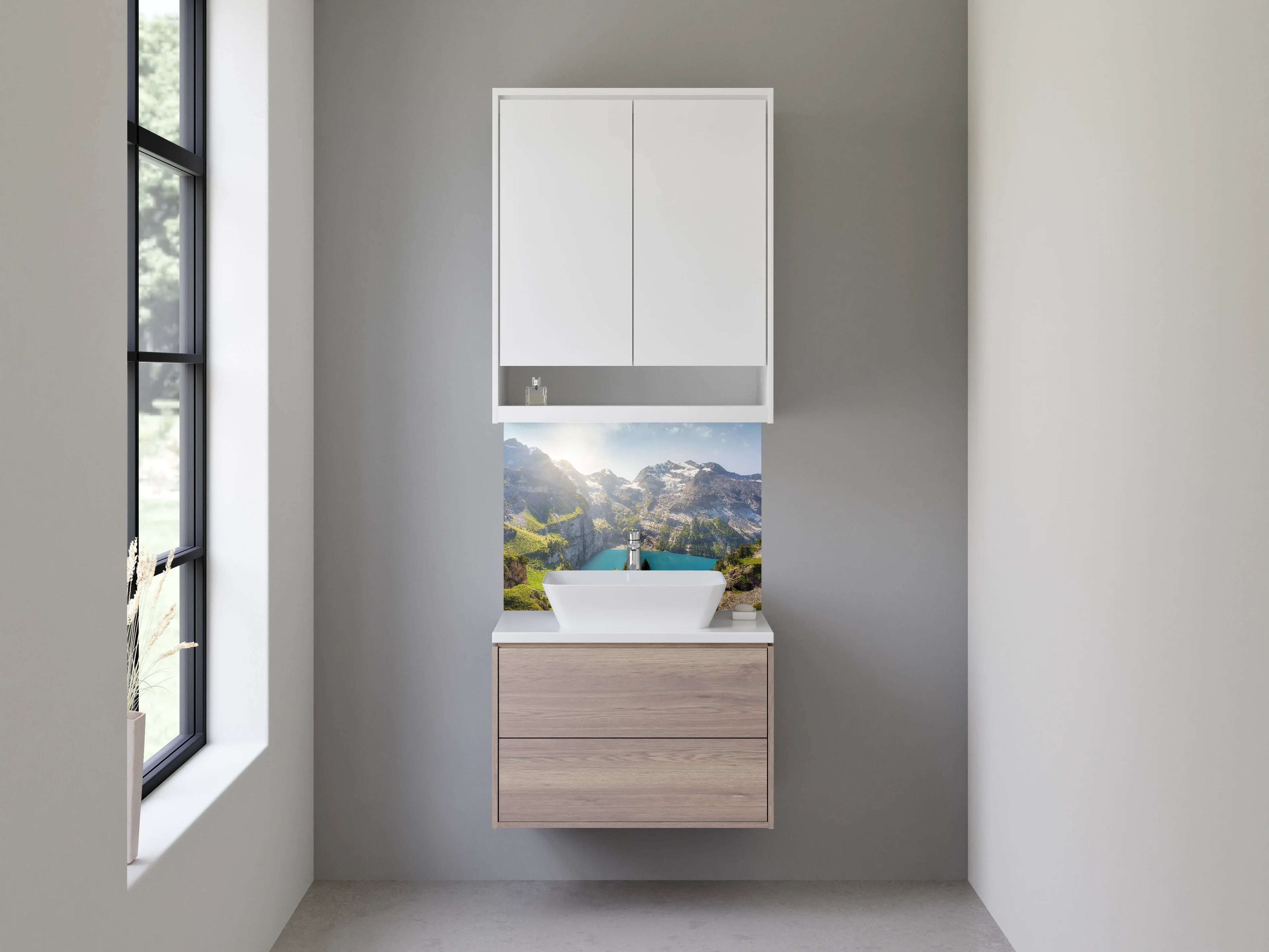 Waschbecken-Rückwand - Graue Waschrückwand für dein Badezimmer