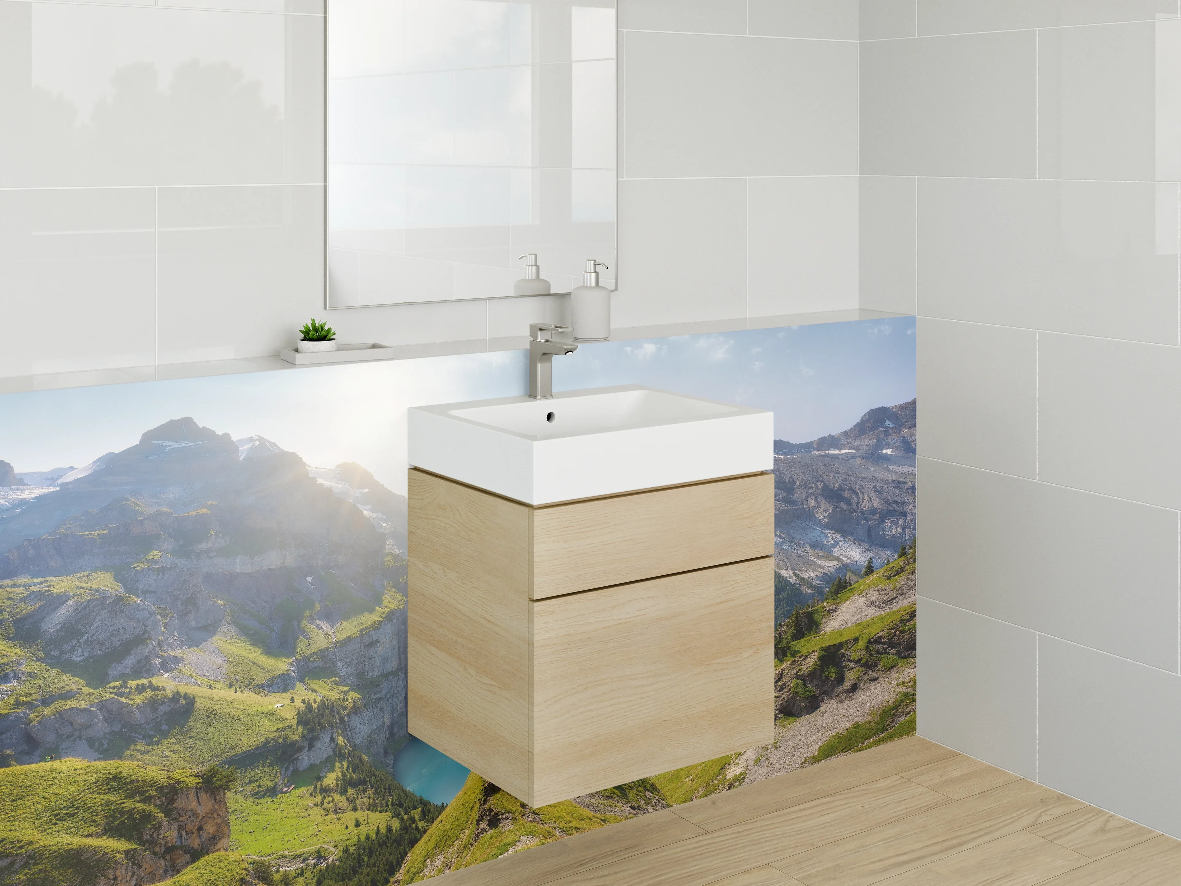 Waschbecken-Rückwand - Graue Waschrückwand für dein Badezimmer