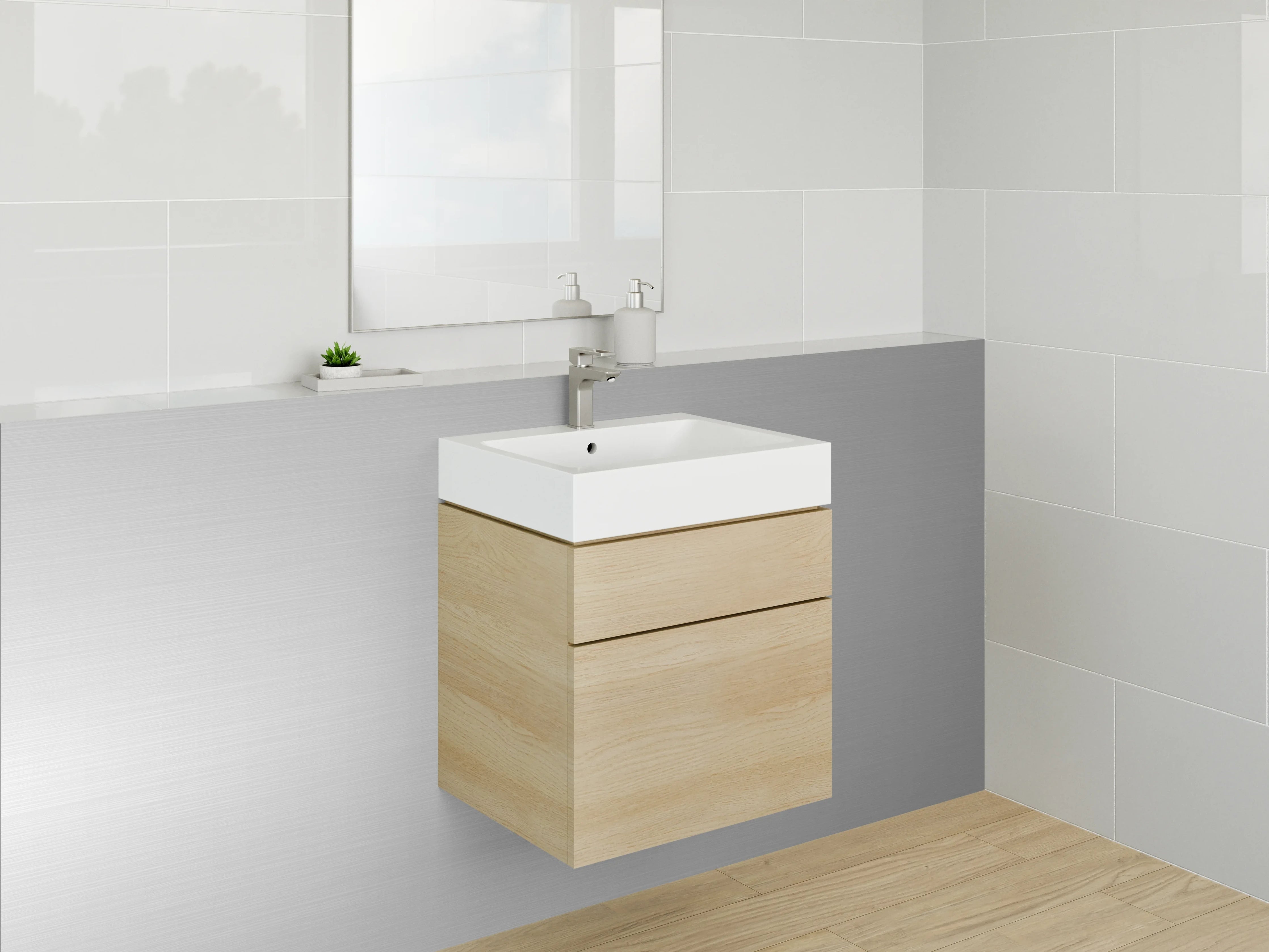 Waschbecken-Rückwand - Graues Metallic-Muster