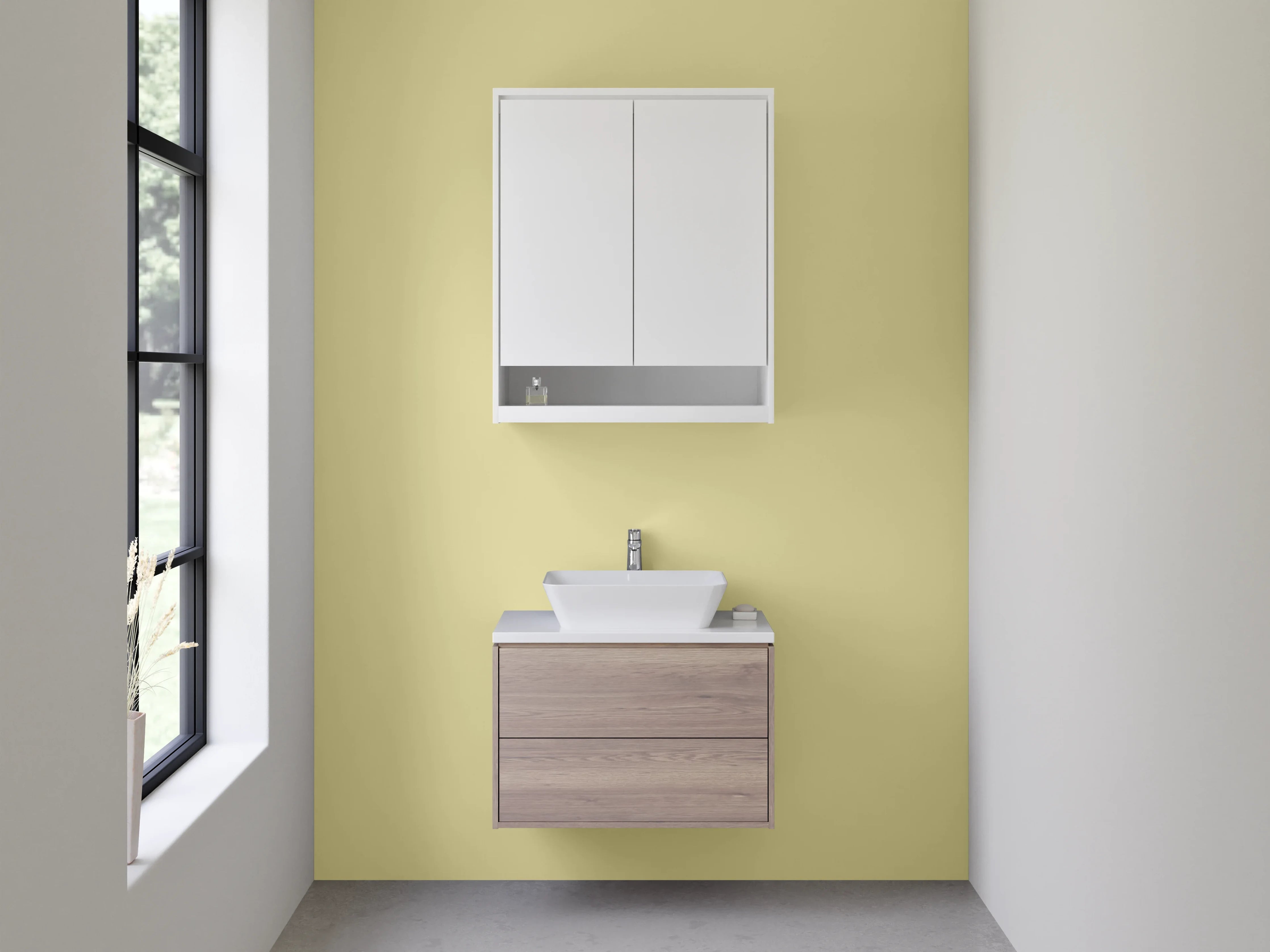 Waschbecken-Rückwand - Grauweißes Lichtspiel