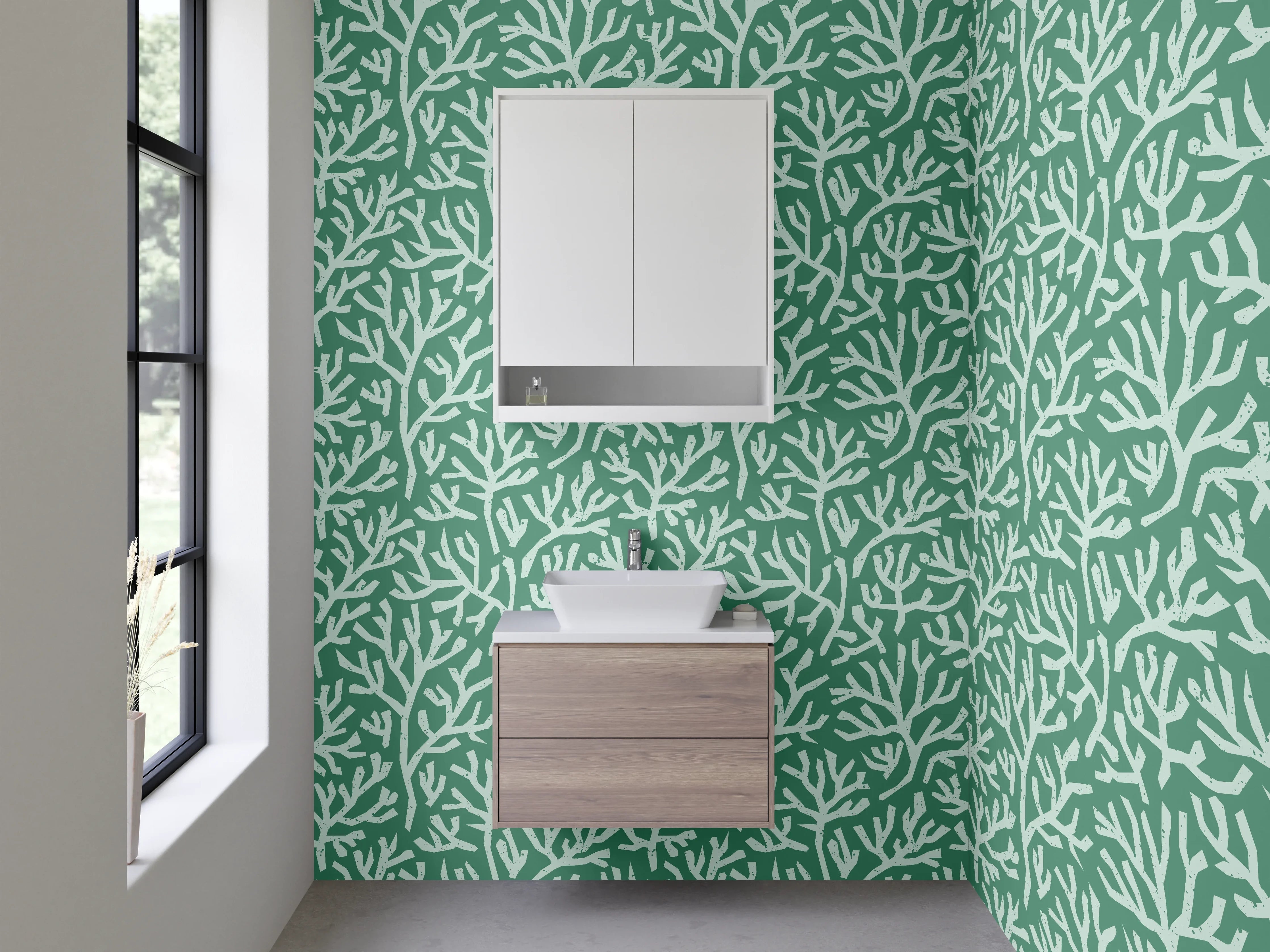 Waschbecken-Rückwand - Grüne Korallen-Struktur