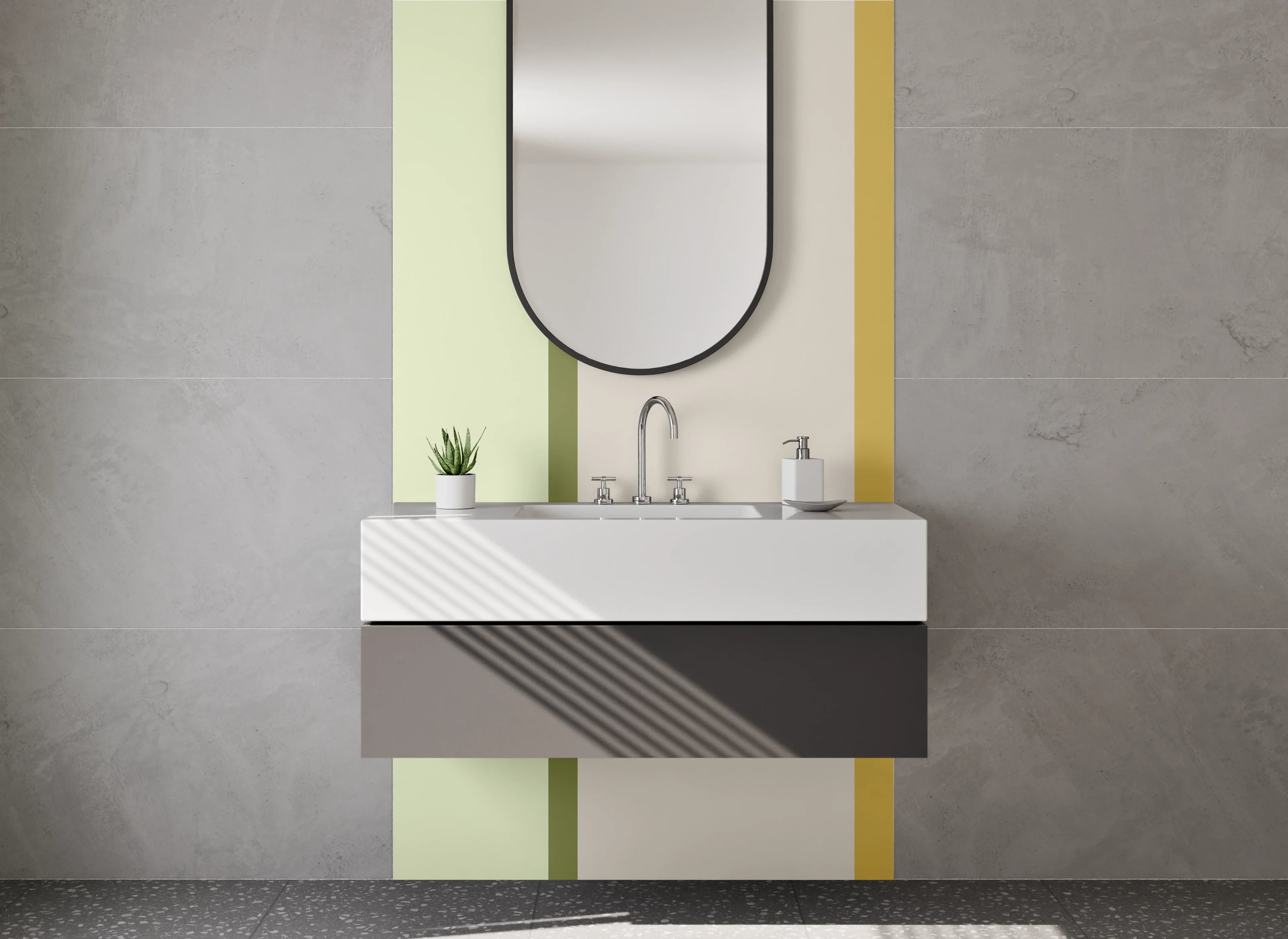 Waschbecken-Rückwand - Harmonische Farbverlaufs-Palette