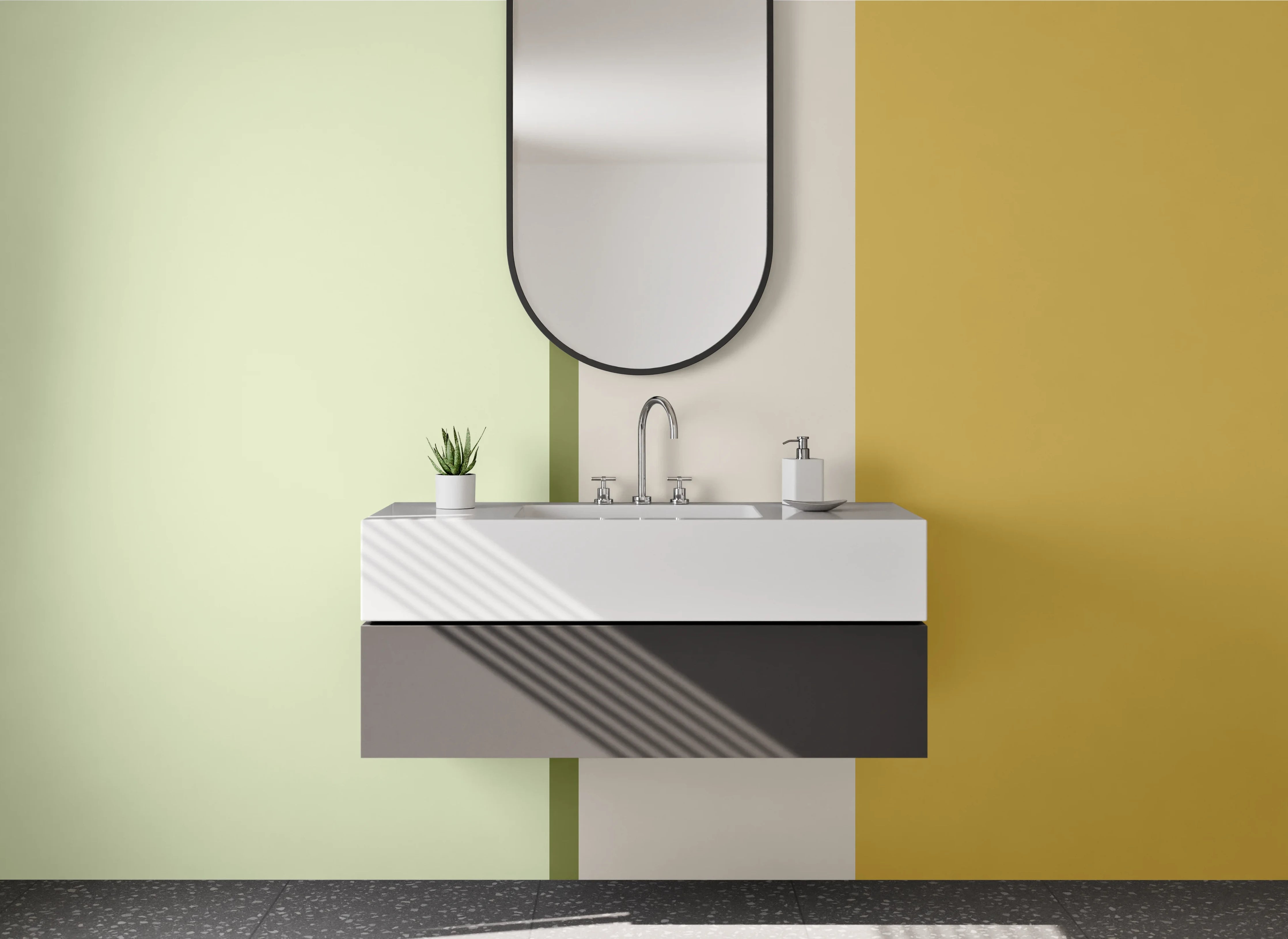 Waschbecken-Rückwand - Harmonische Farbverlaufs-Palette