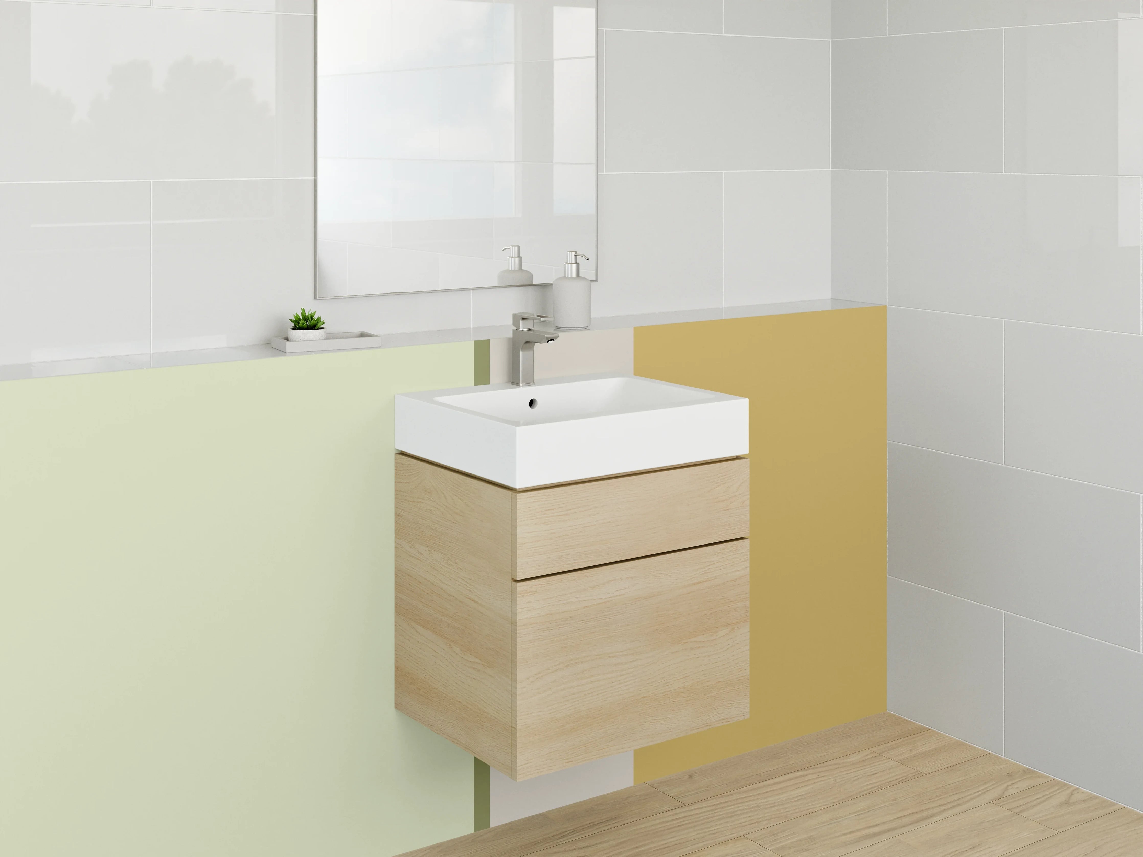 Waschbecken-Rückwand - Harmonische Farbverlaufs-Palette
