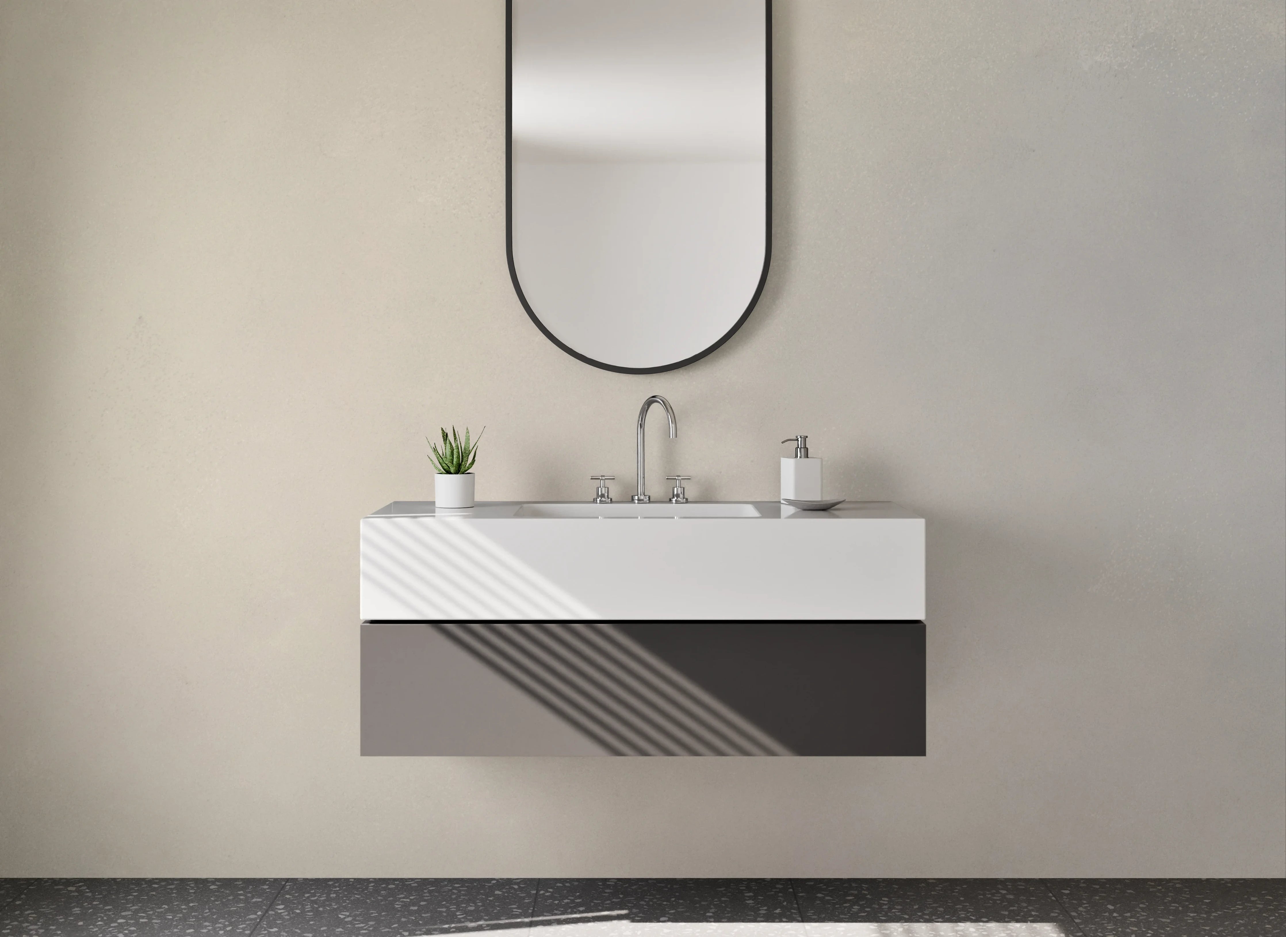 Waschbecken-Rückwand - Helle weiße Wand mit subtiler Textur