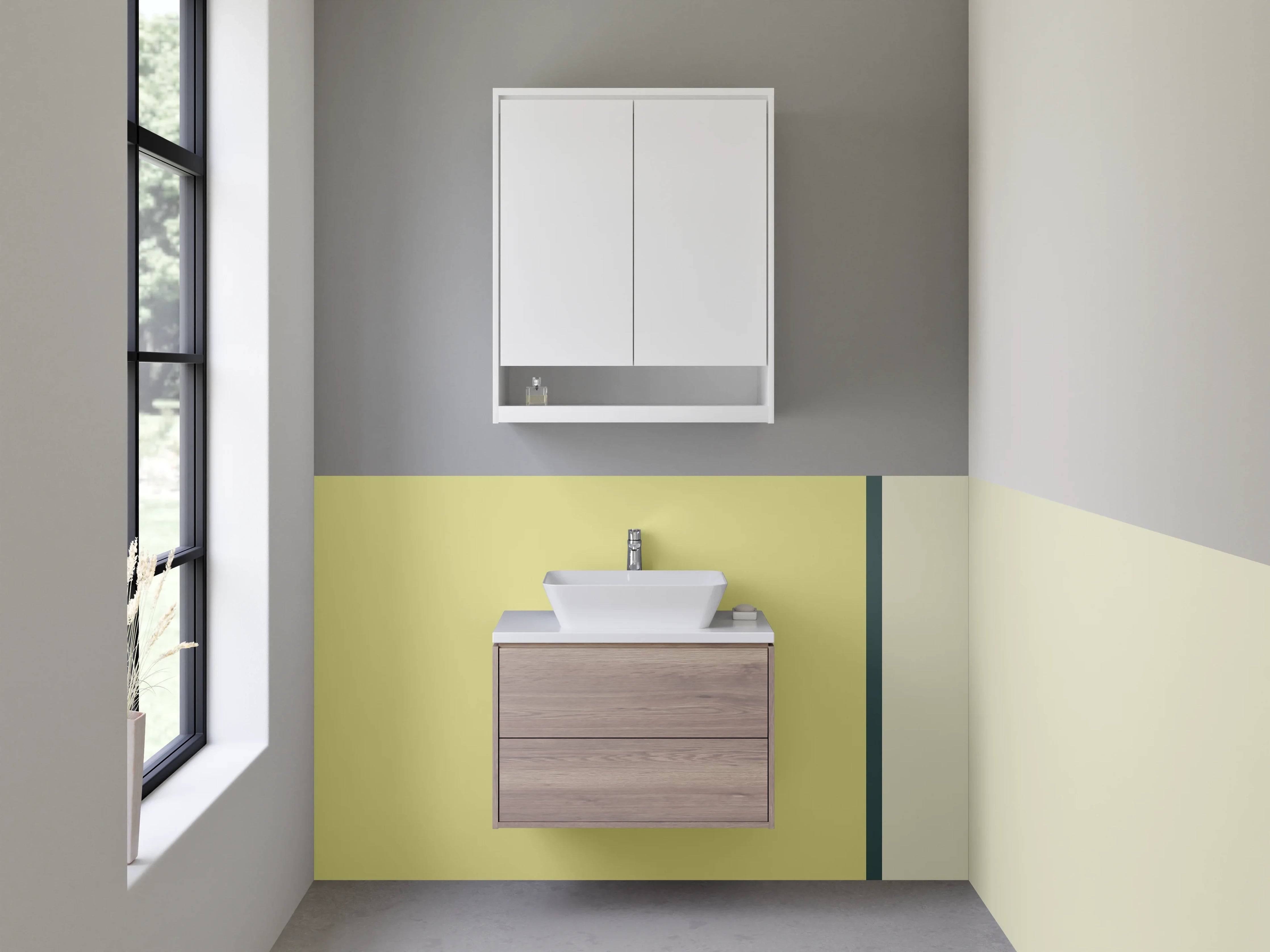 Waschbecken-Rückwand - Helle, neutrale Raumgestaltung