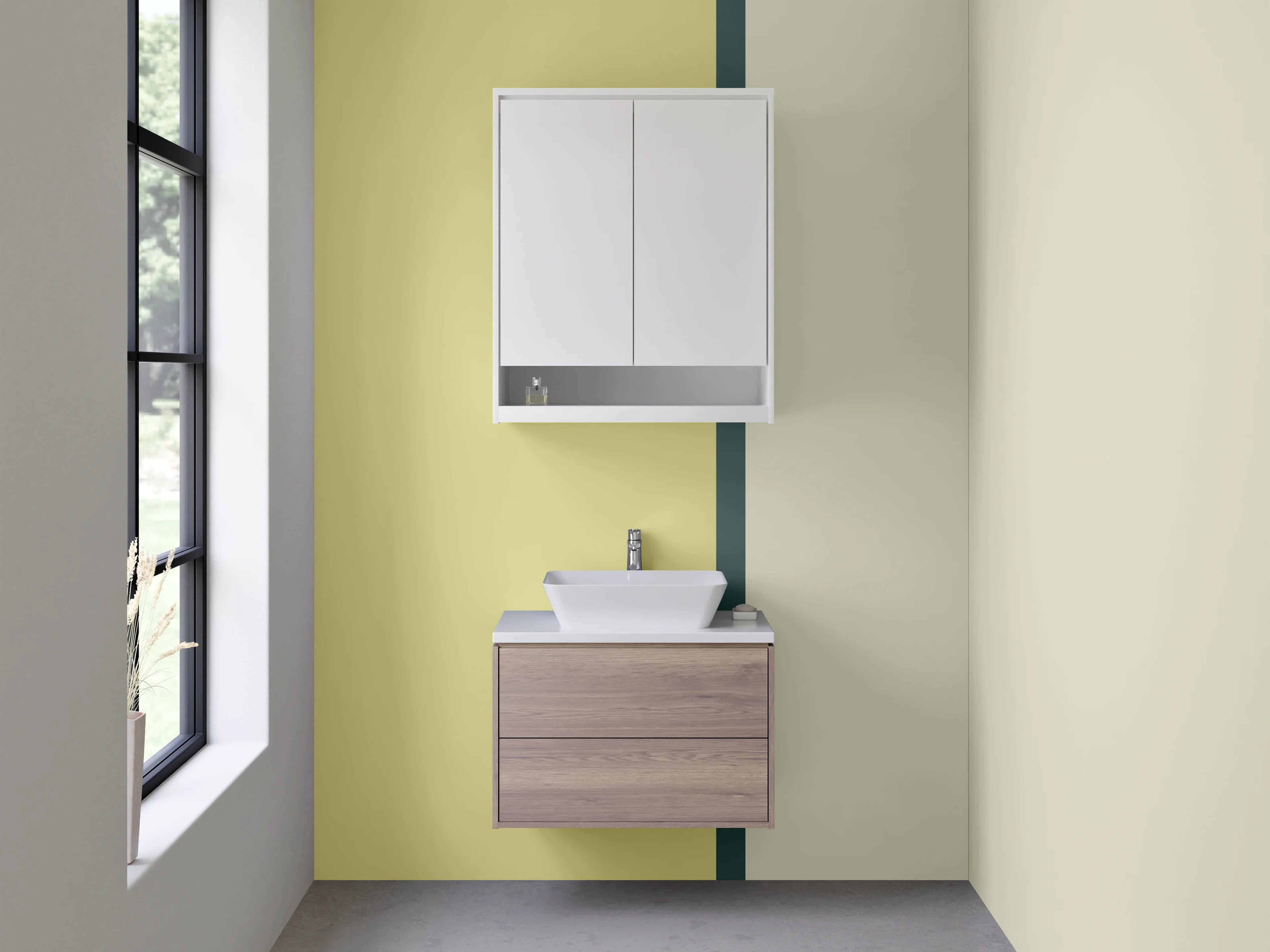 Waschbecken-Rückwand - Helle, neutrale Raumgestaltung