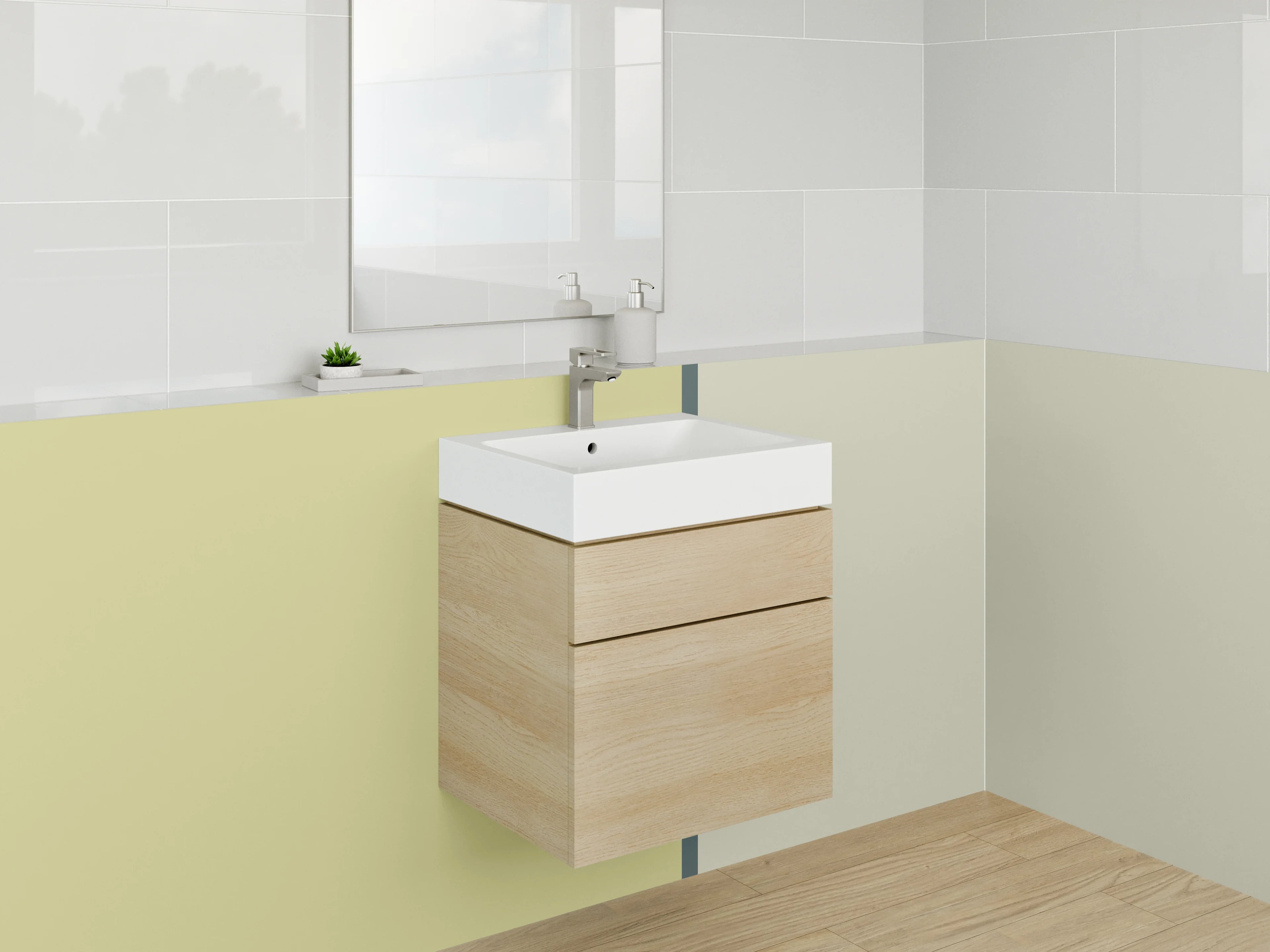 Waschbecken-Rückwand - Helle, neutrale Raumgestaltung