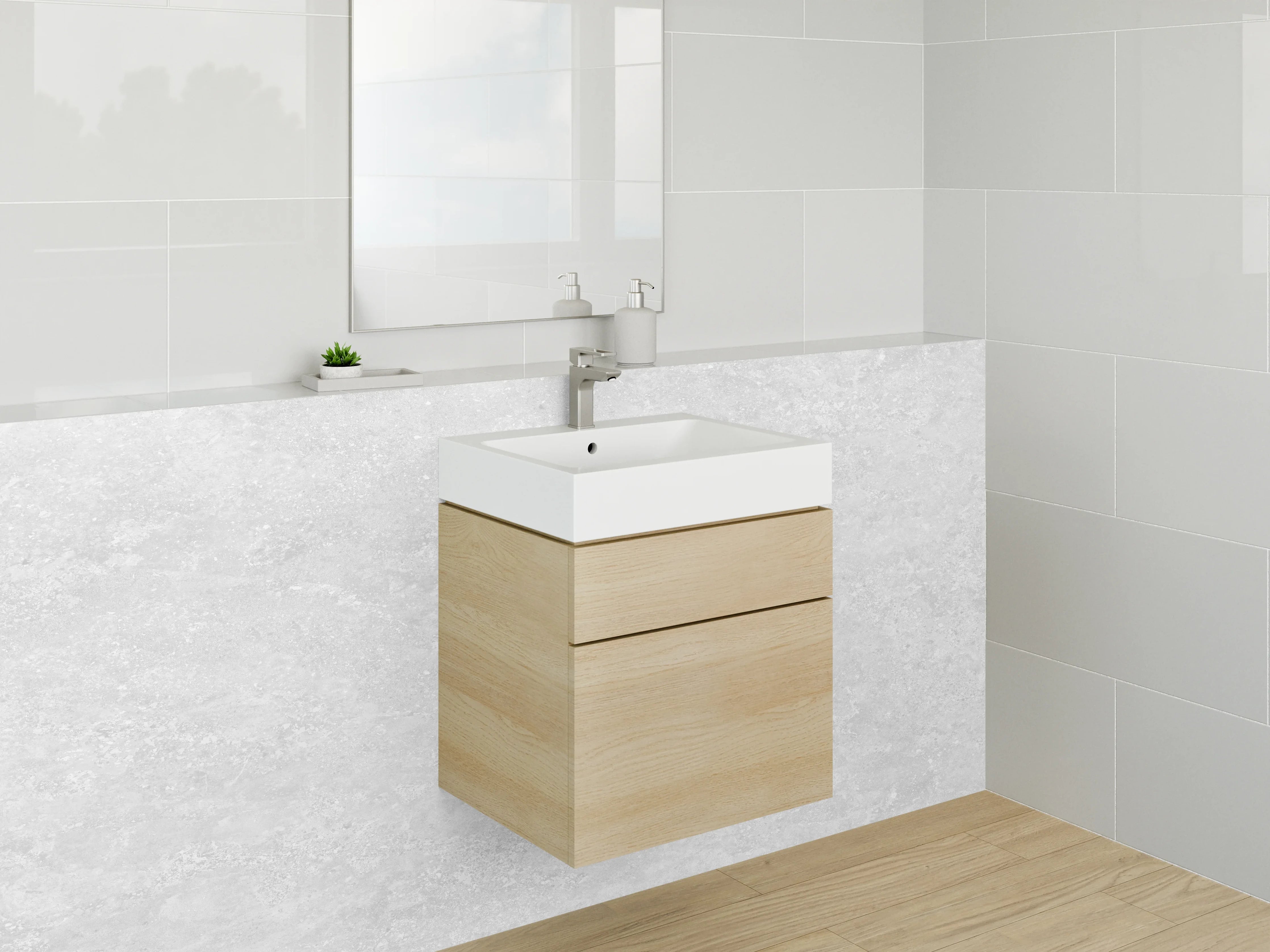 Waschbecken-Rückwand - Heller grauer Marmor mit feiner Textur