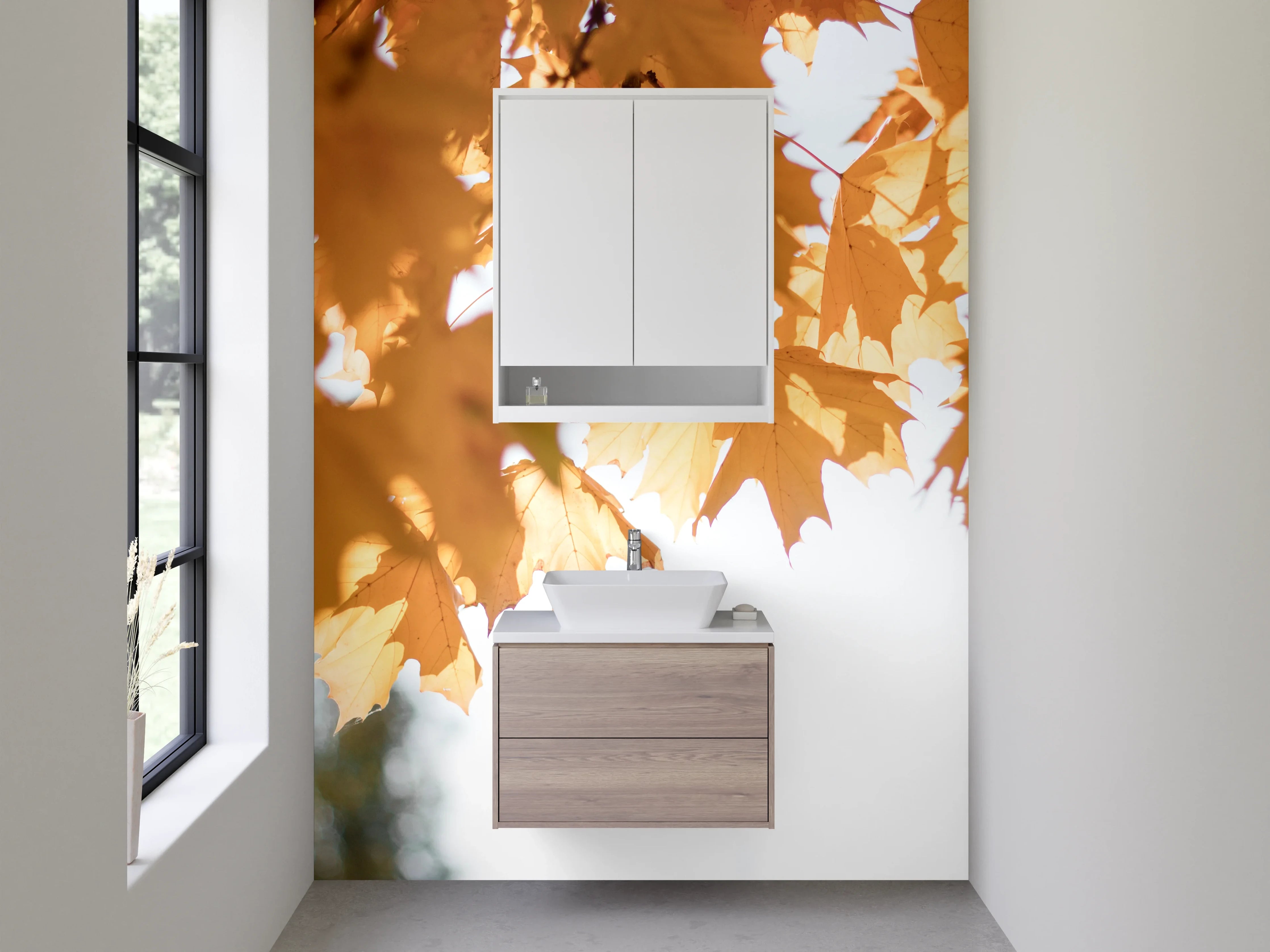 Waschbecken-Rückwand - Herbstliche Blätterpracht am Baum