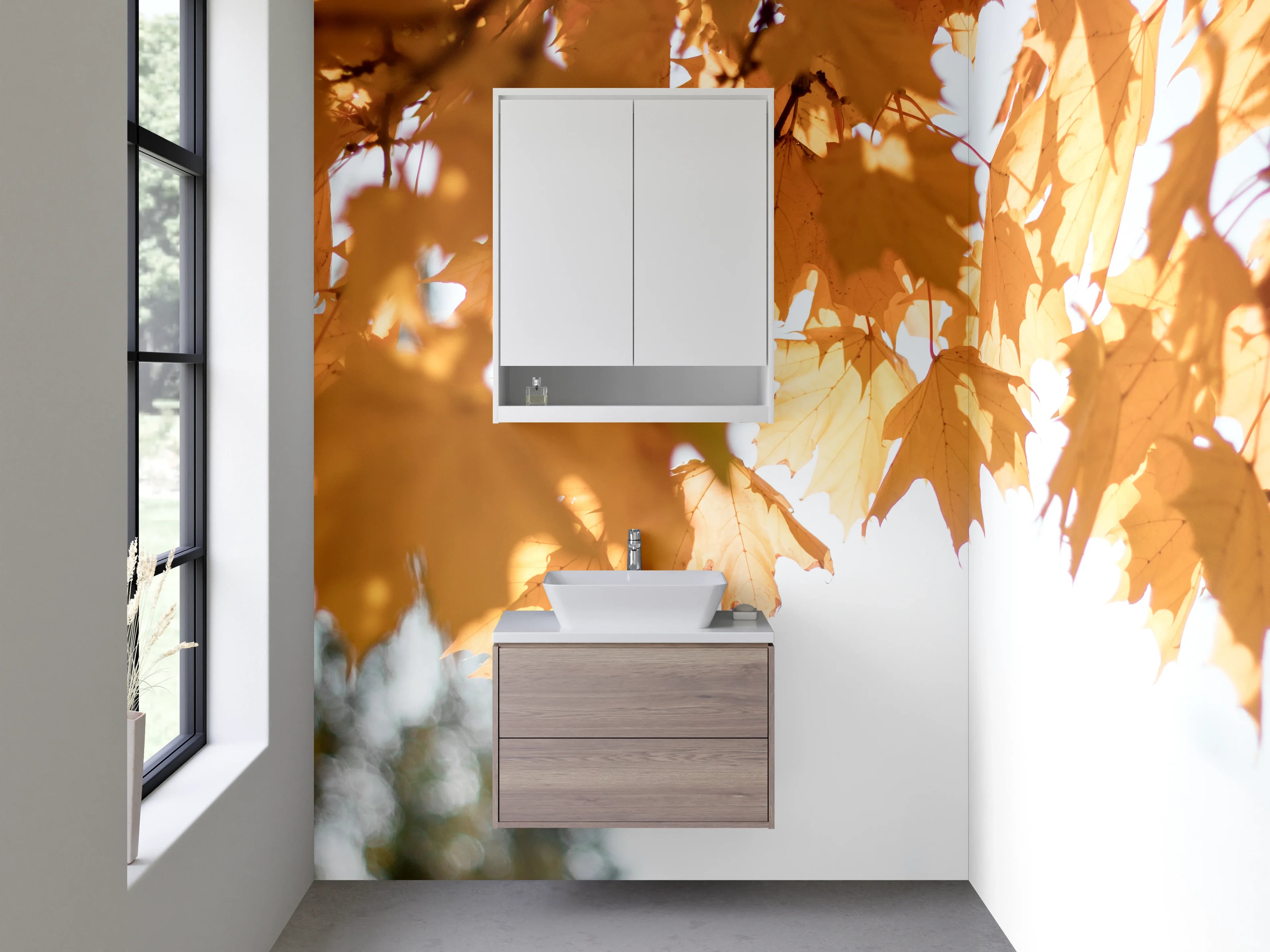 Waschbecken-Rückwand - Herbstliche Blätterpracht am Baum