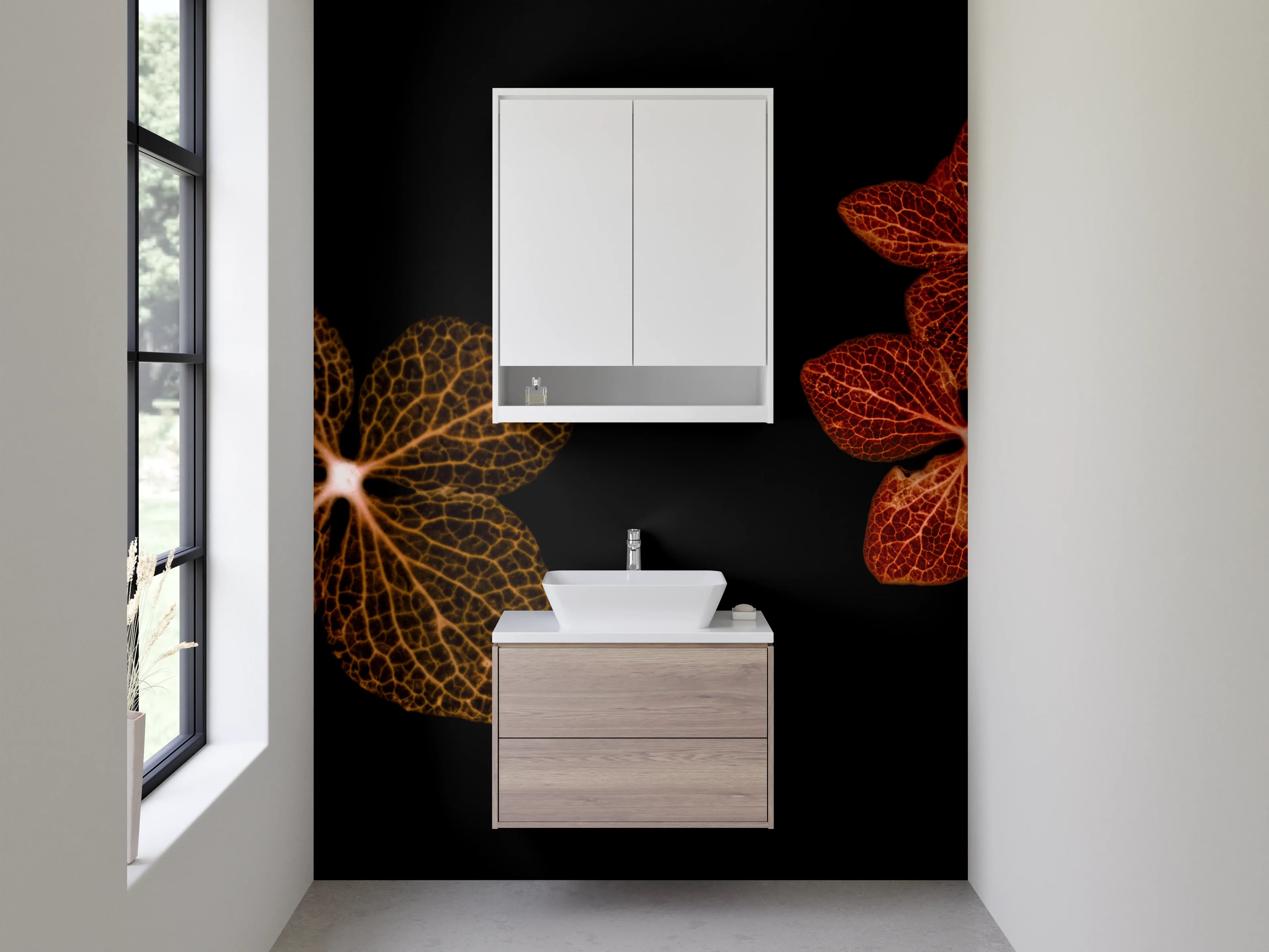 Waschbecken-Rückwand - Herbstliche Blüten Skelettstruktur Fotokunst