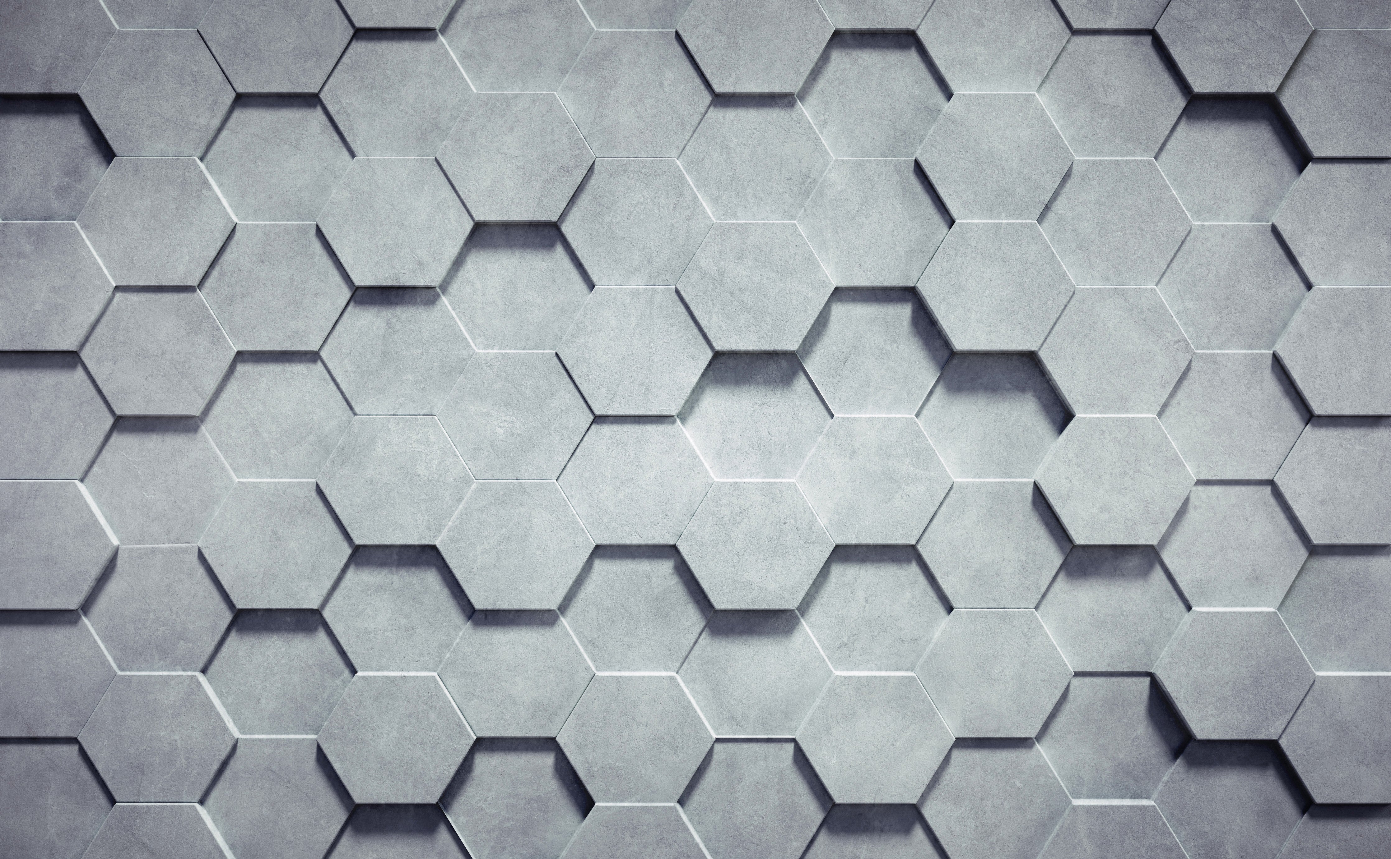 Waschbecken-Rückwand-Hexagon 3D Muster Weiß Grau