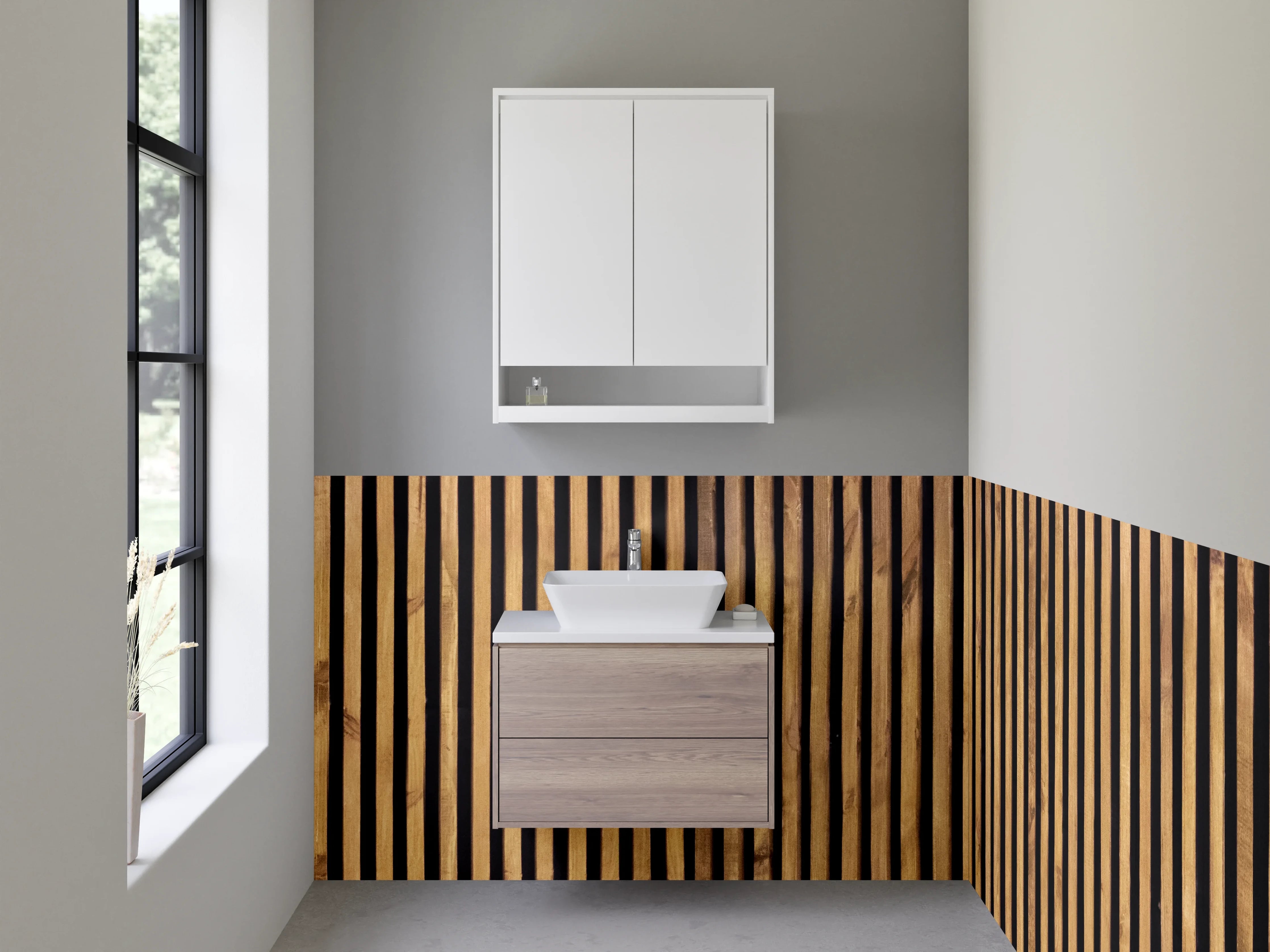 Waschbecken-Rückwand - Holzlatte Vertikal Muster