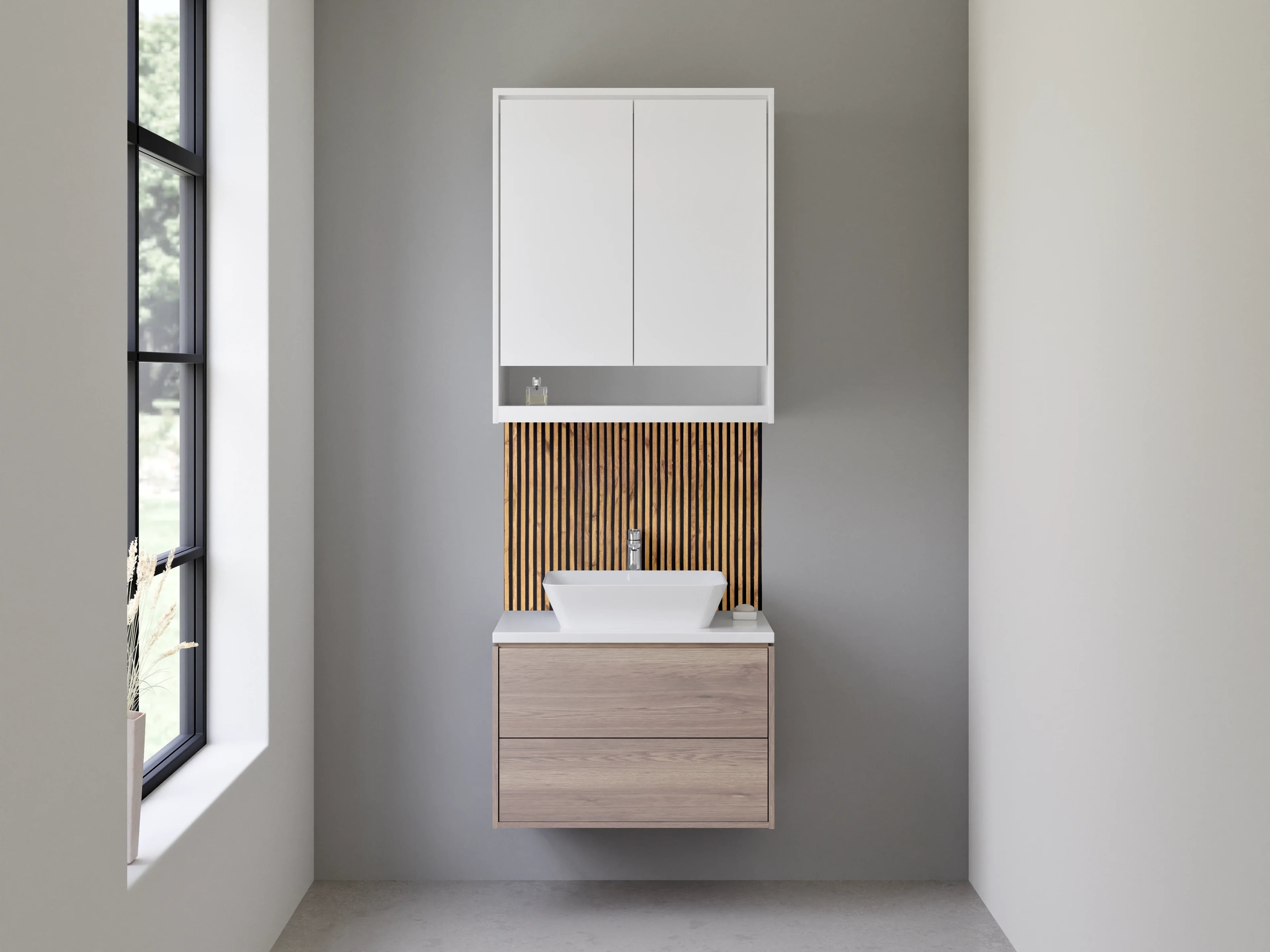 Waschbecken-Rückwand - Holzlatte Vertikal Muster