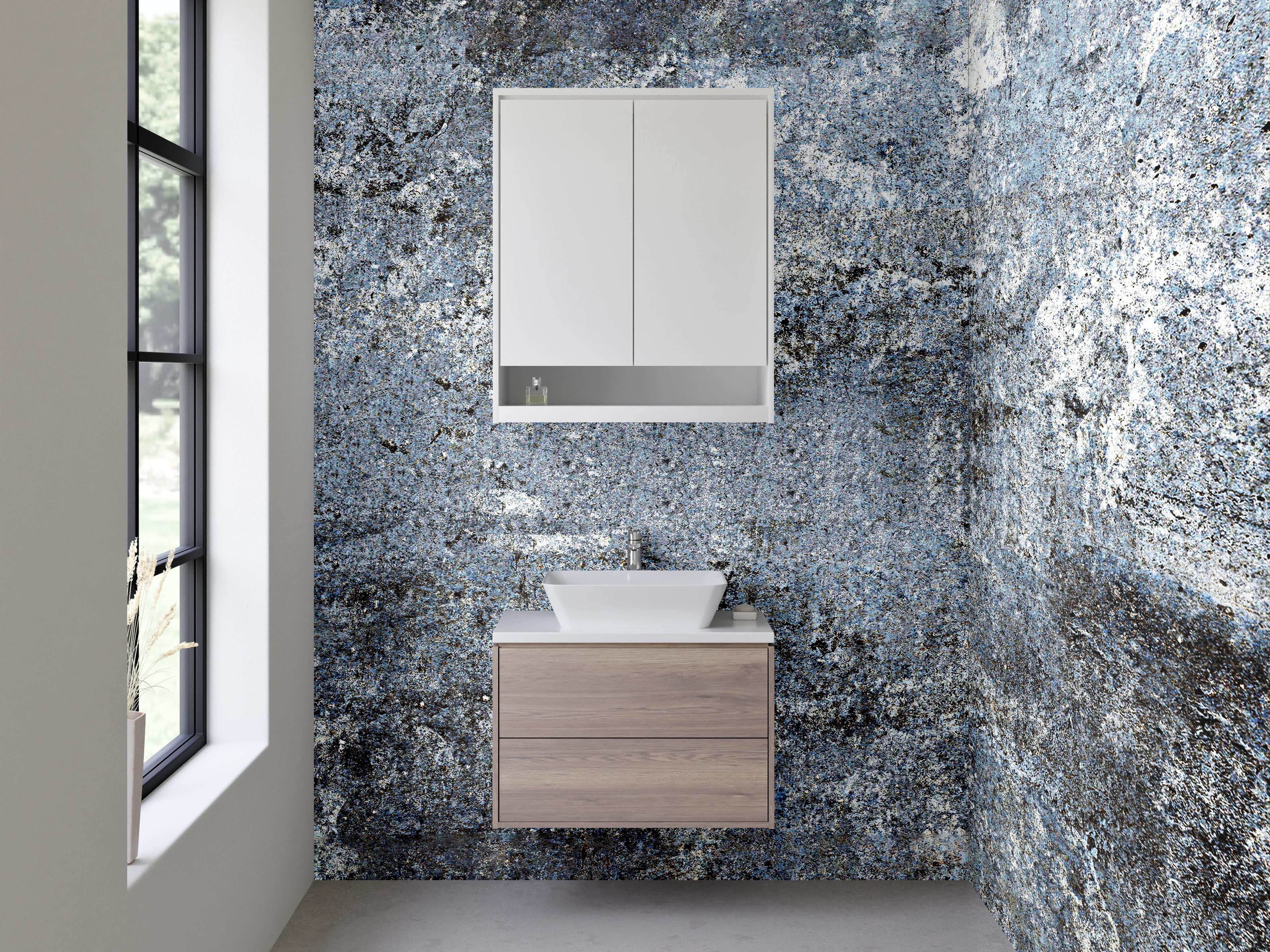 Waschbecken-Rückwand - Industrial Beton Optik Wand