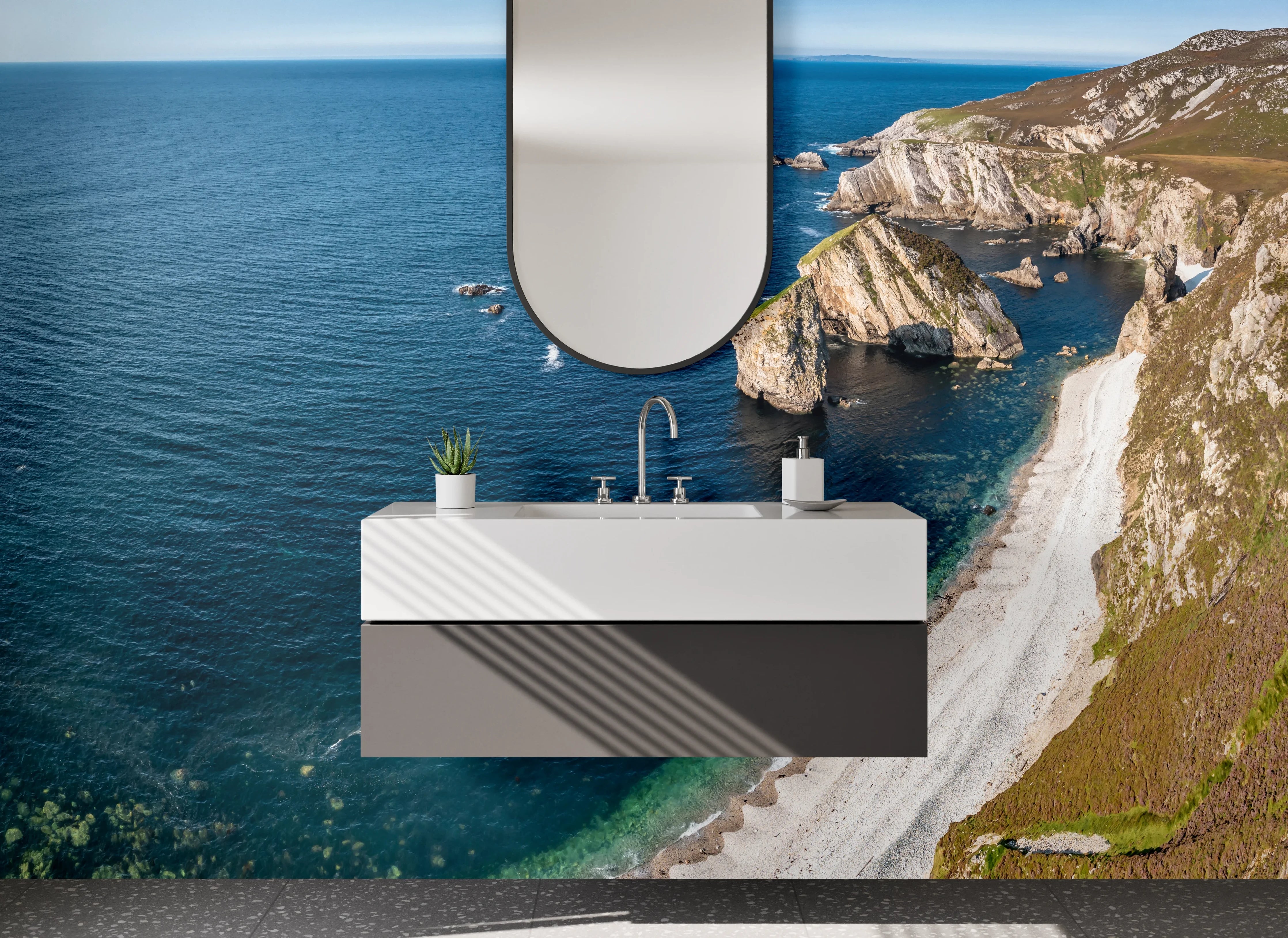 Waschbecken-Rückwand - Irische Steilküste am Atlantik