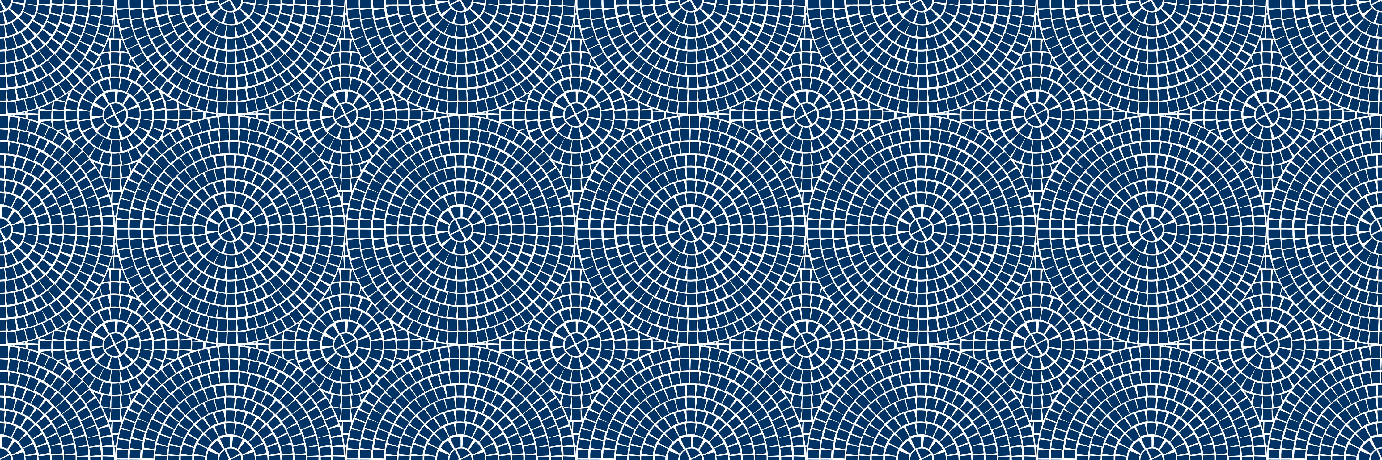 Waschbecken-Rückwand-Kreis-Mosaik blau Weiß modern