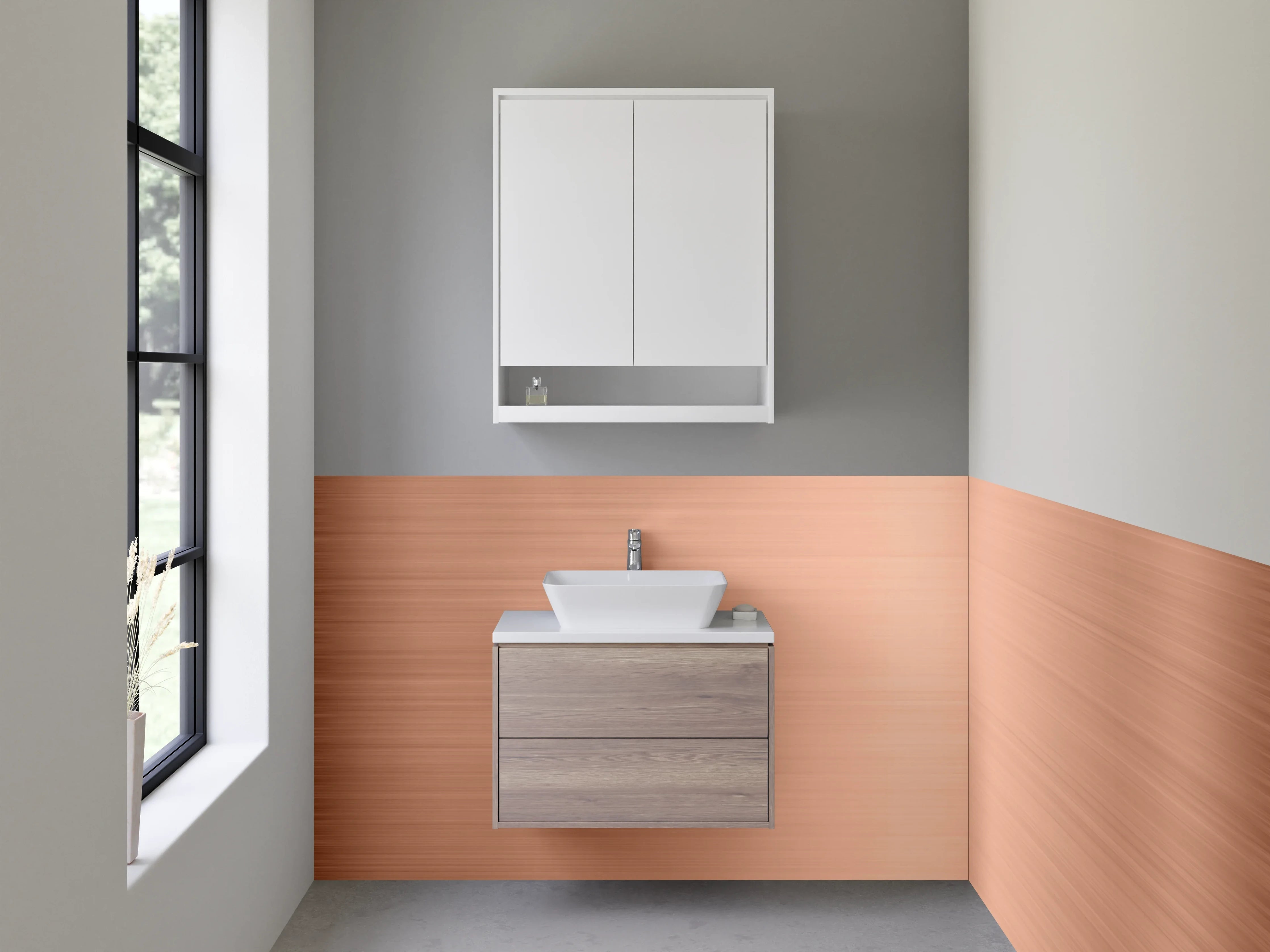 Waschbecken-Rückwand - Kupfer gebürstet Metalloptik Dekorfolie