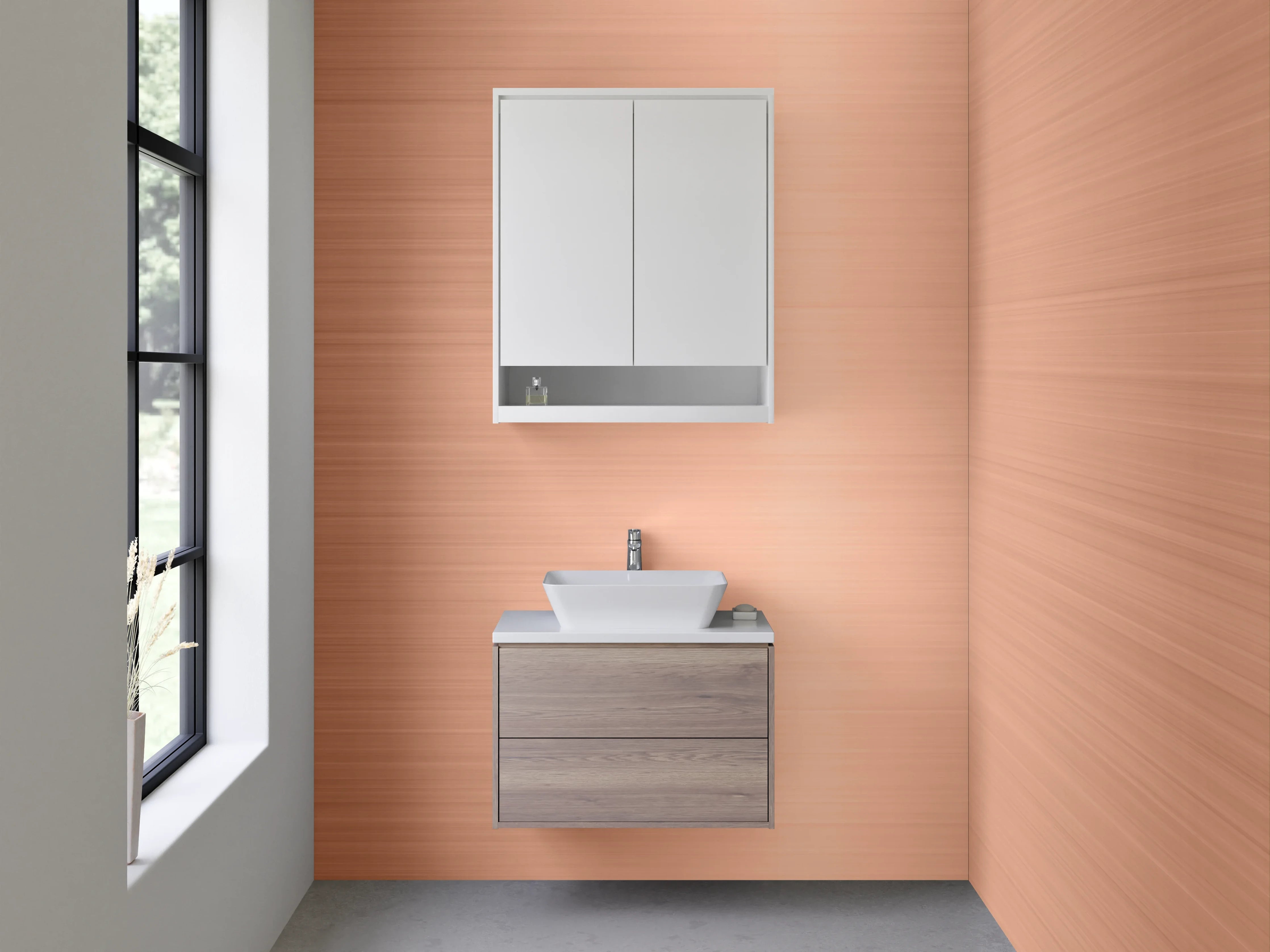 Waschbecken-Rückwand - Kupfer gebürstet Metalloptik Dekorfolie