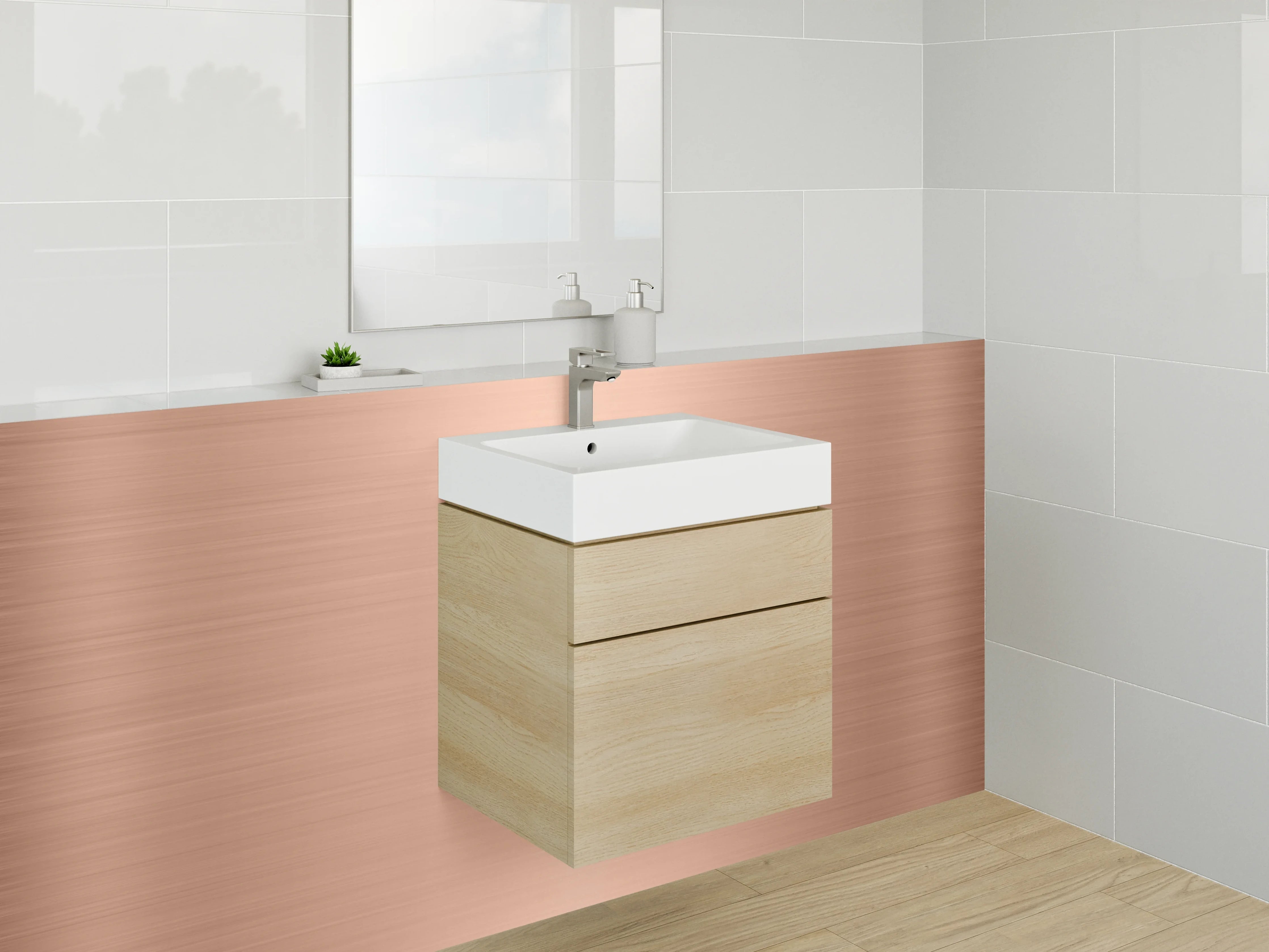 Waschbecken-Rückwand - Kupfer gebürstet Metalloptik Dekorfolie