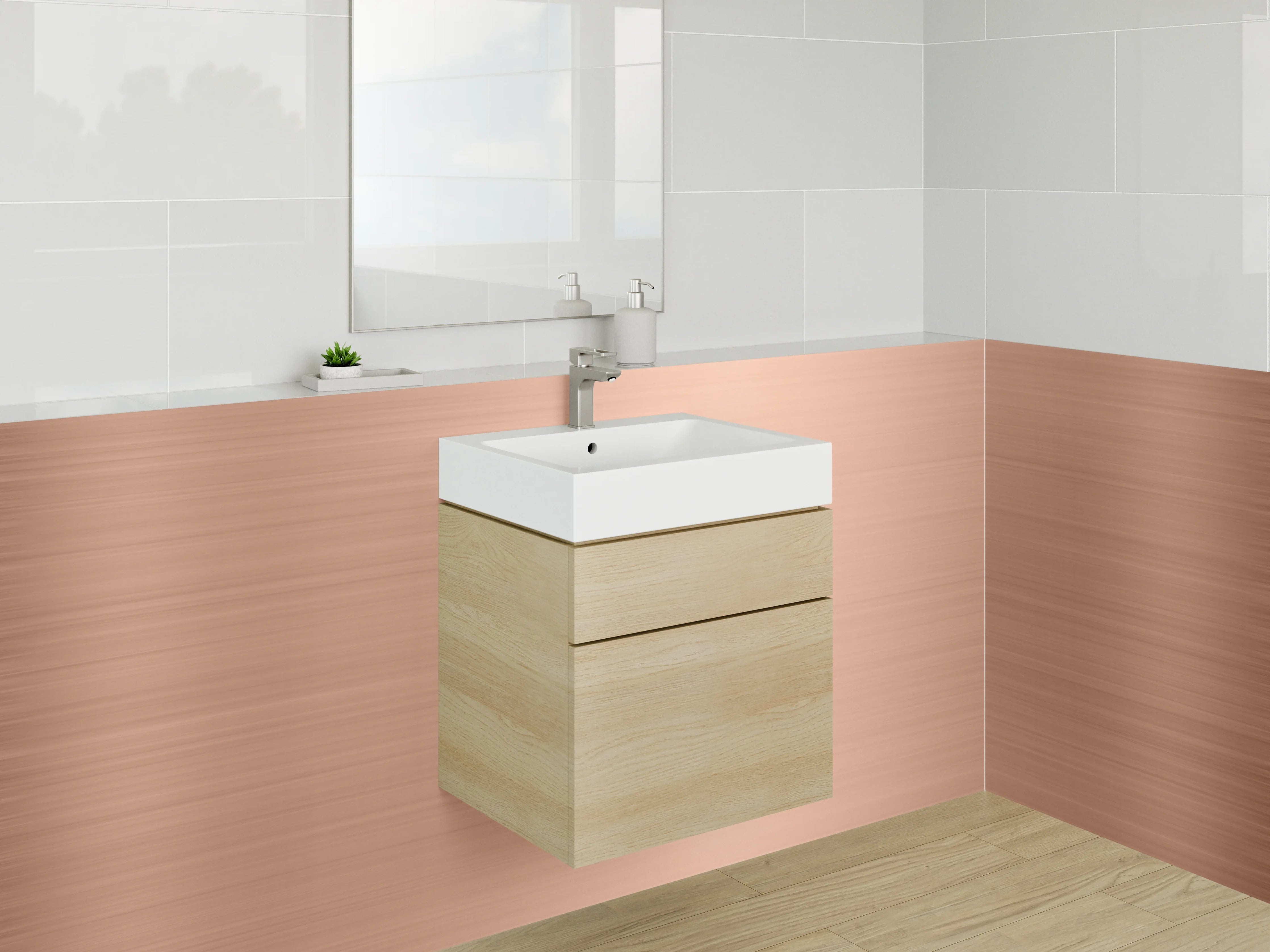 Waschbecken-Rückwand - Kupfer gebürstet Metalloptik Dekorfolie