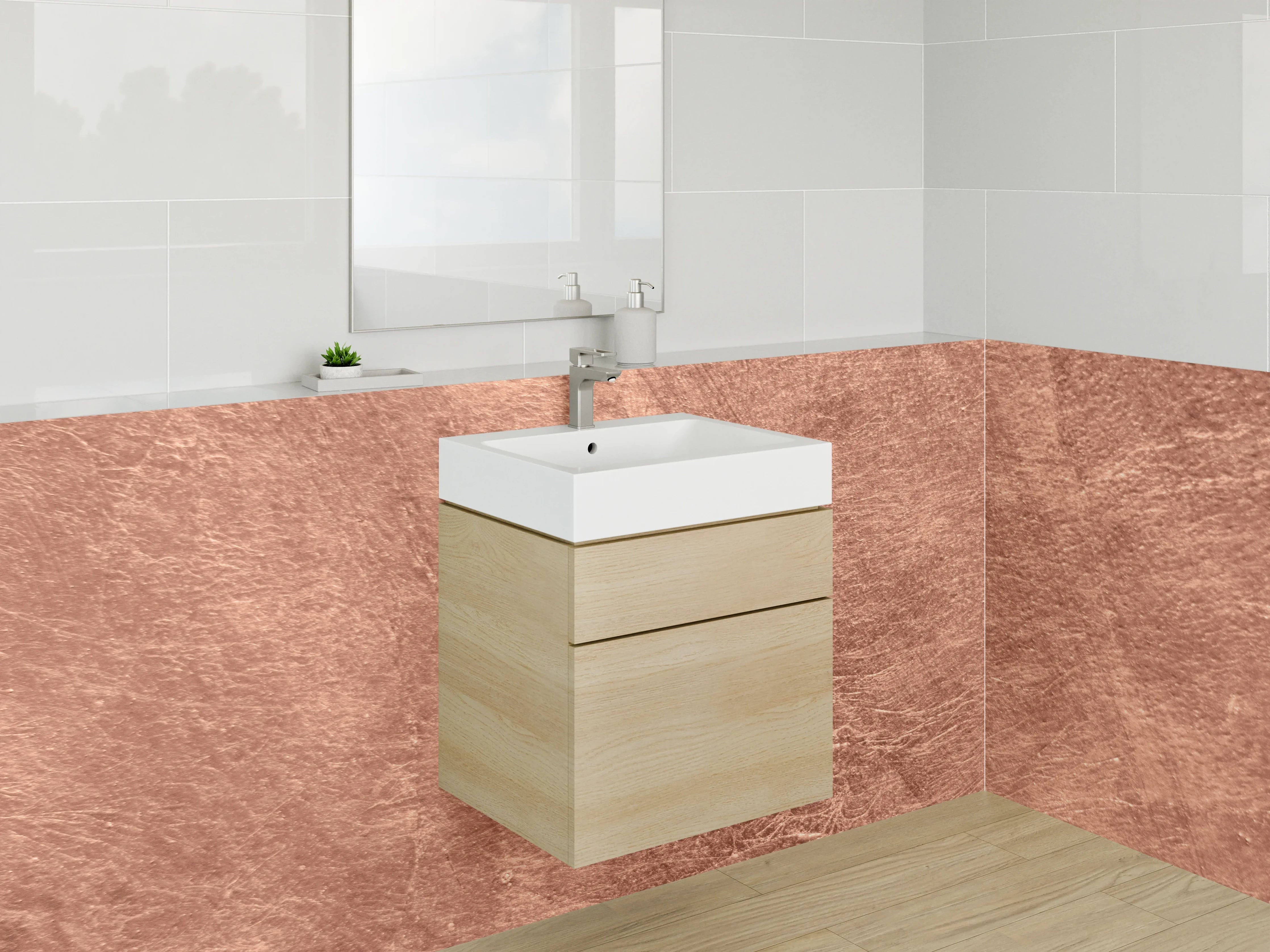Waschbecken-Rückwand - Kupferartige Textur
