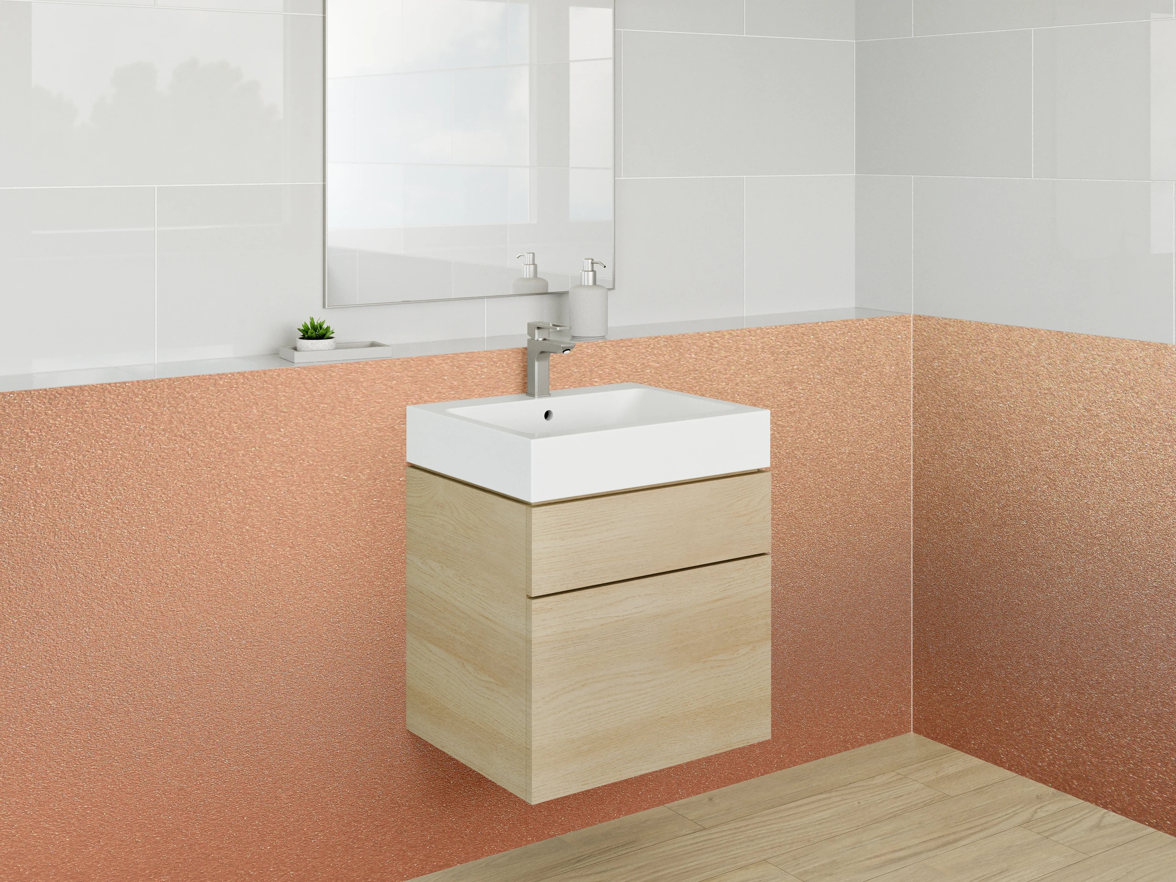 Waschbecken-Rückwand - Kupferfarbene Metall-Textur