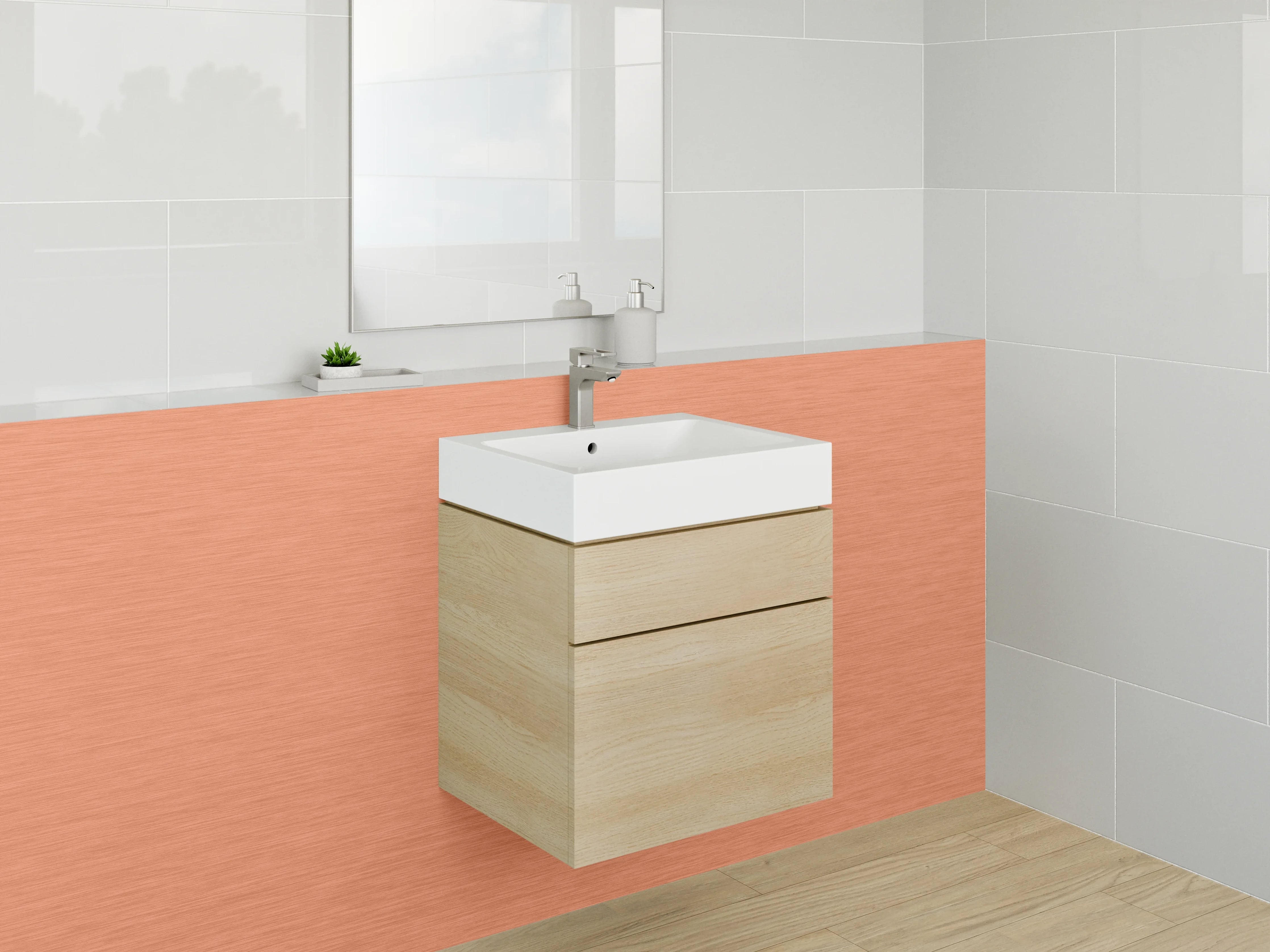 Waschbecken-Rückwand - Kupferfarbener Uni-Look modern