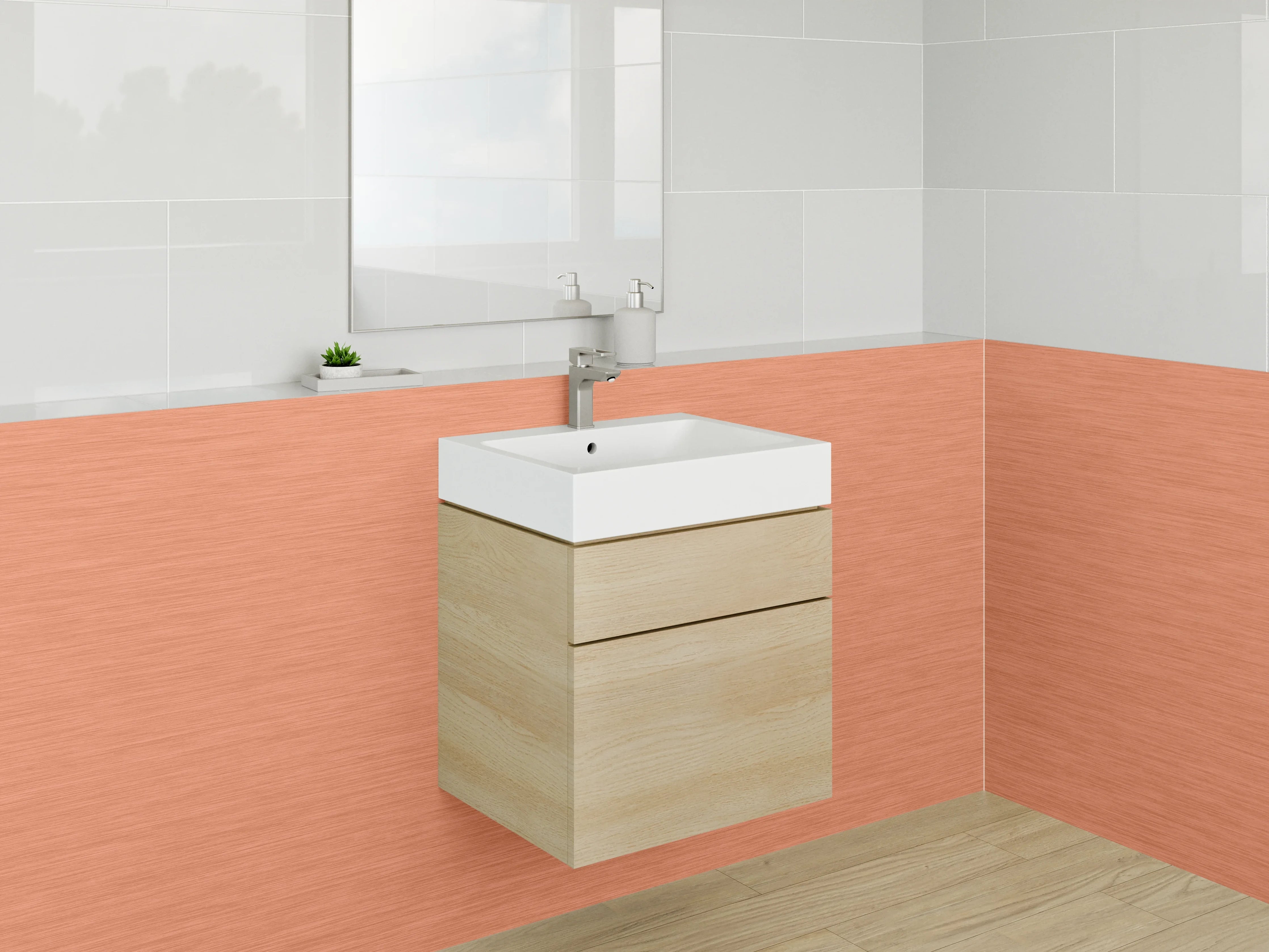 Waschbecken-Rückwand - Kupferfarbener Uni-Look modern