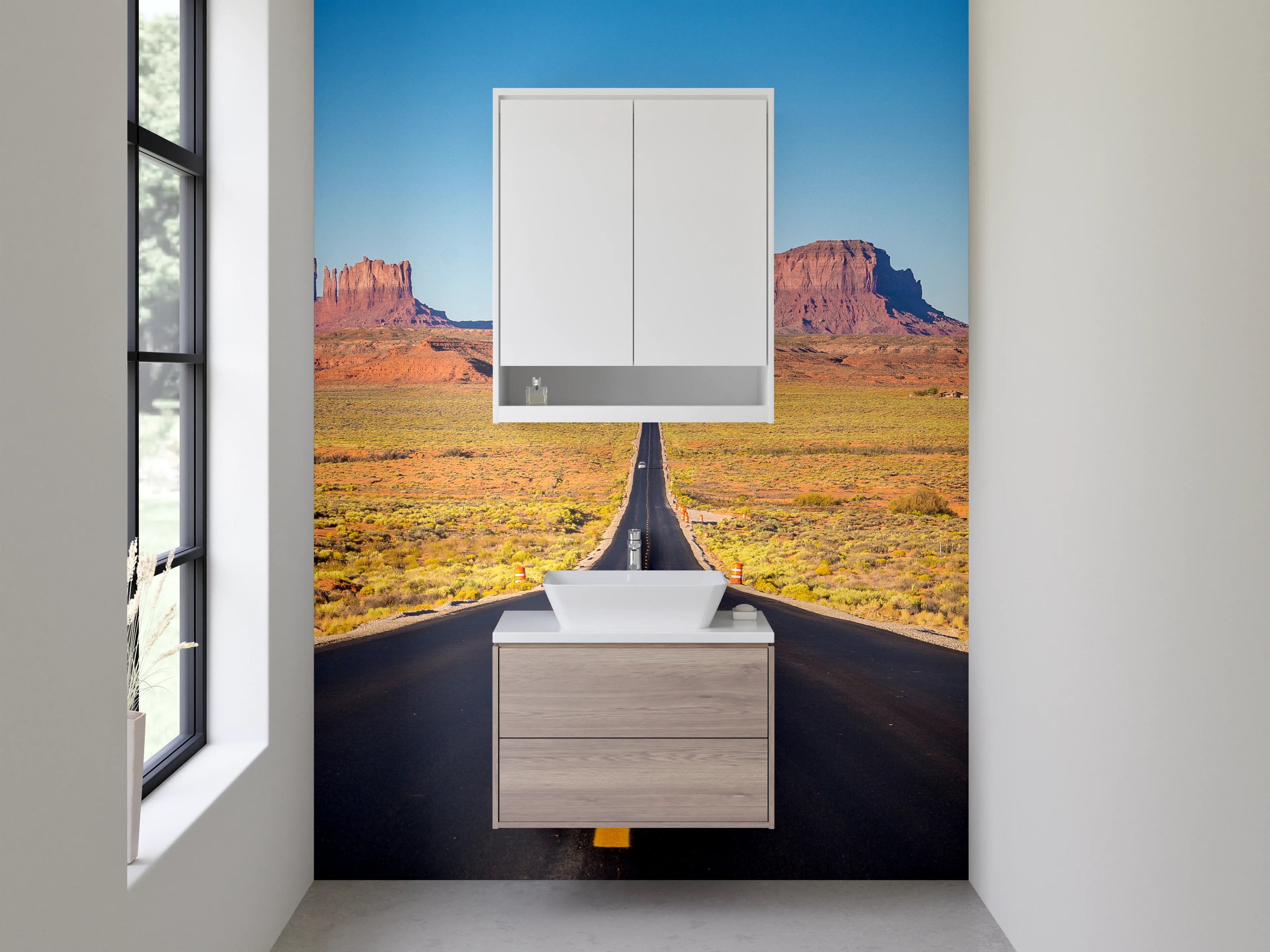 Waschbecken-Rückwand - Lange Straße im Monument Valley