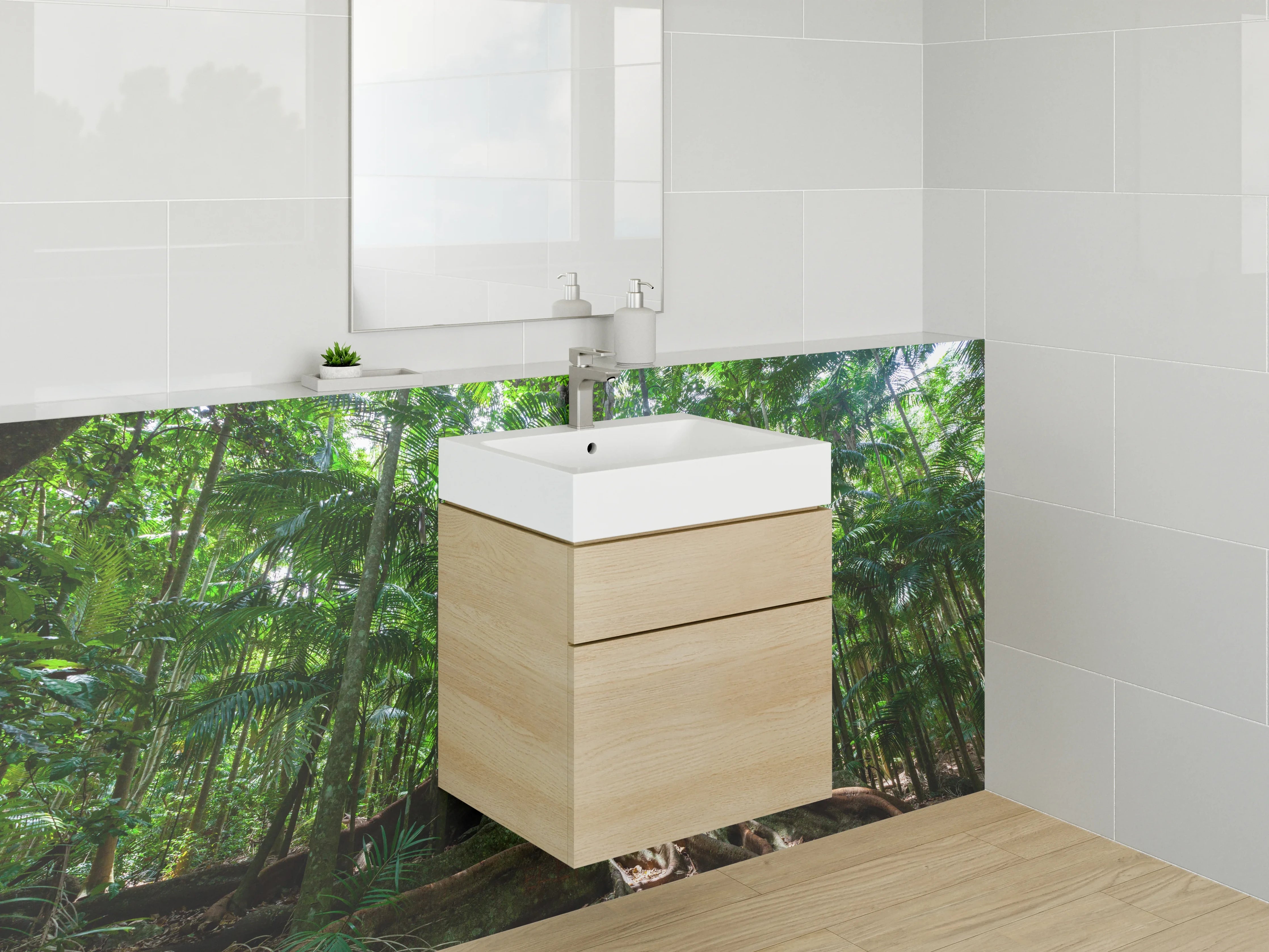 Waschbecken-Rückwand - Majestätischer Dschungelbaum Naturmotiv