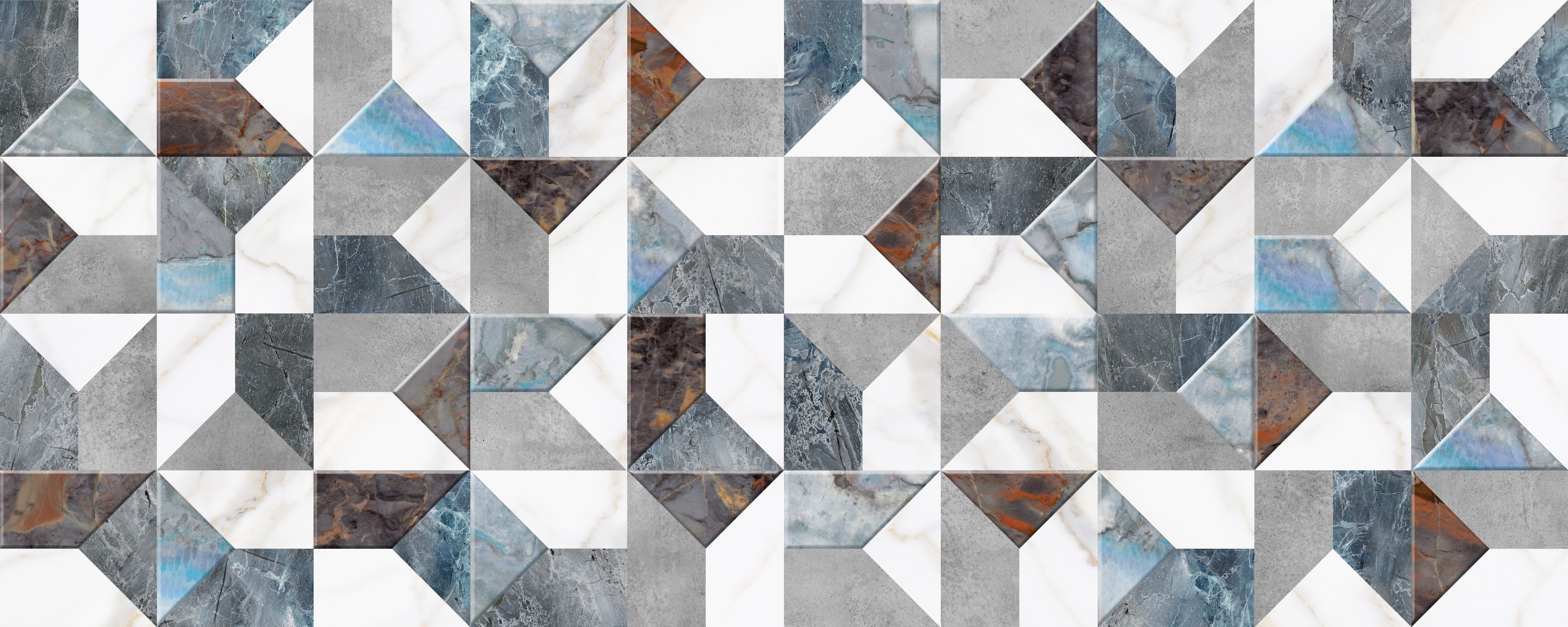 Waschbecken-Rückwand-Marmor Patchwork Muster Fliesen Grau