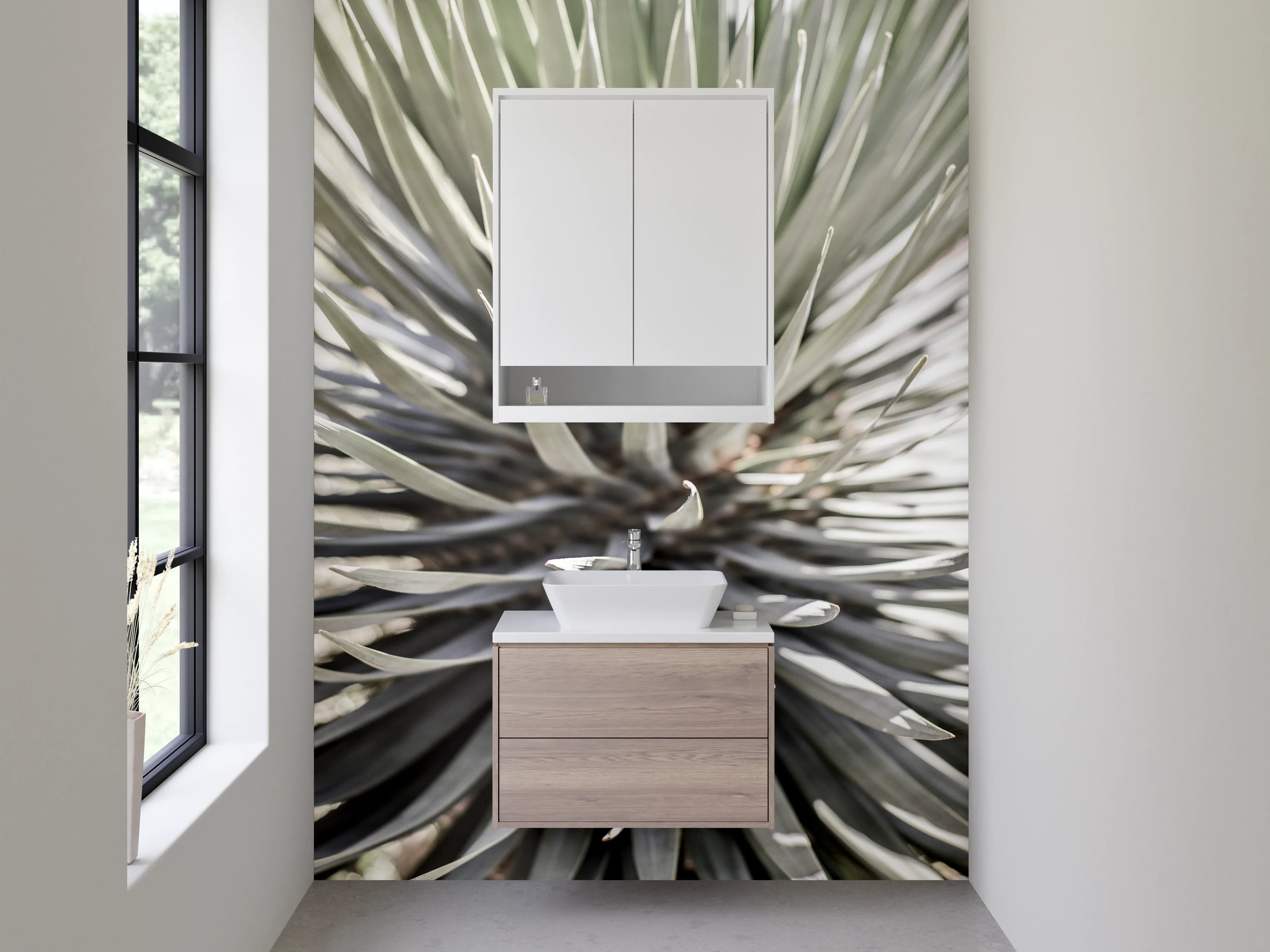 Waschbecken-Rückwand - Minimalistische Agave für moderne Räume